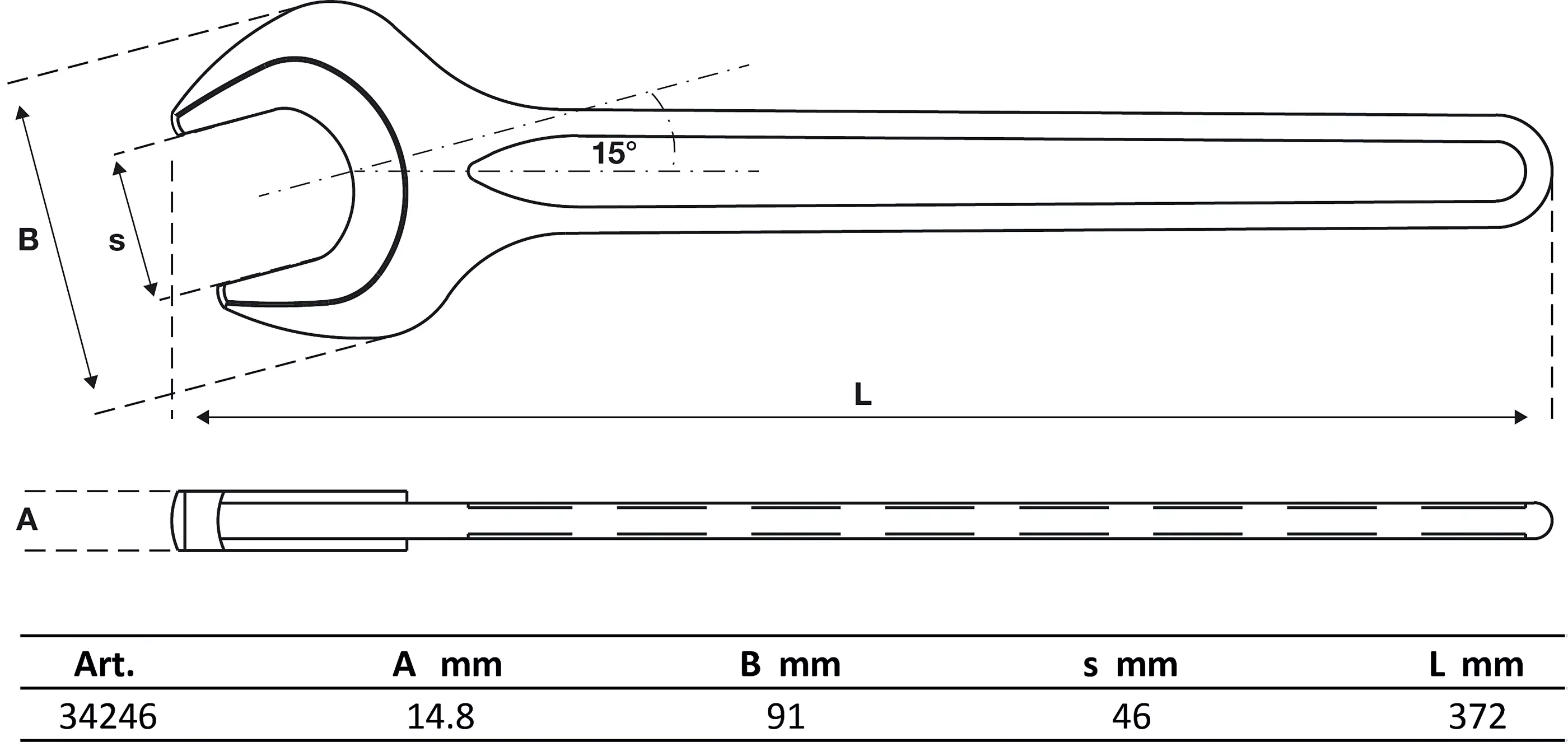 Cheie fixa simpla | DIN 894 | 46 mm [2]