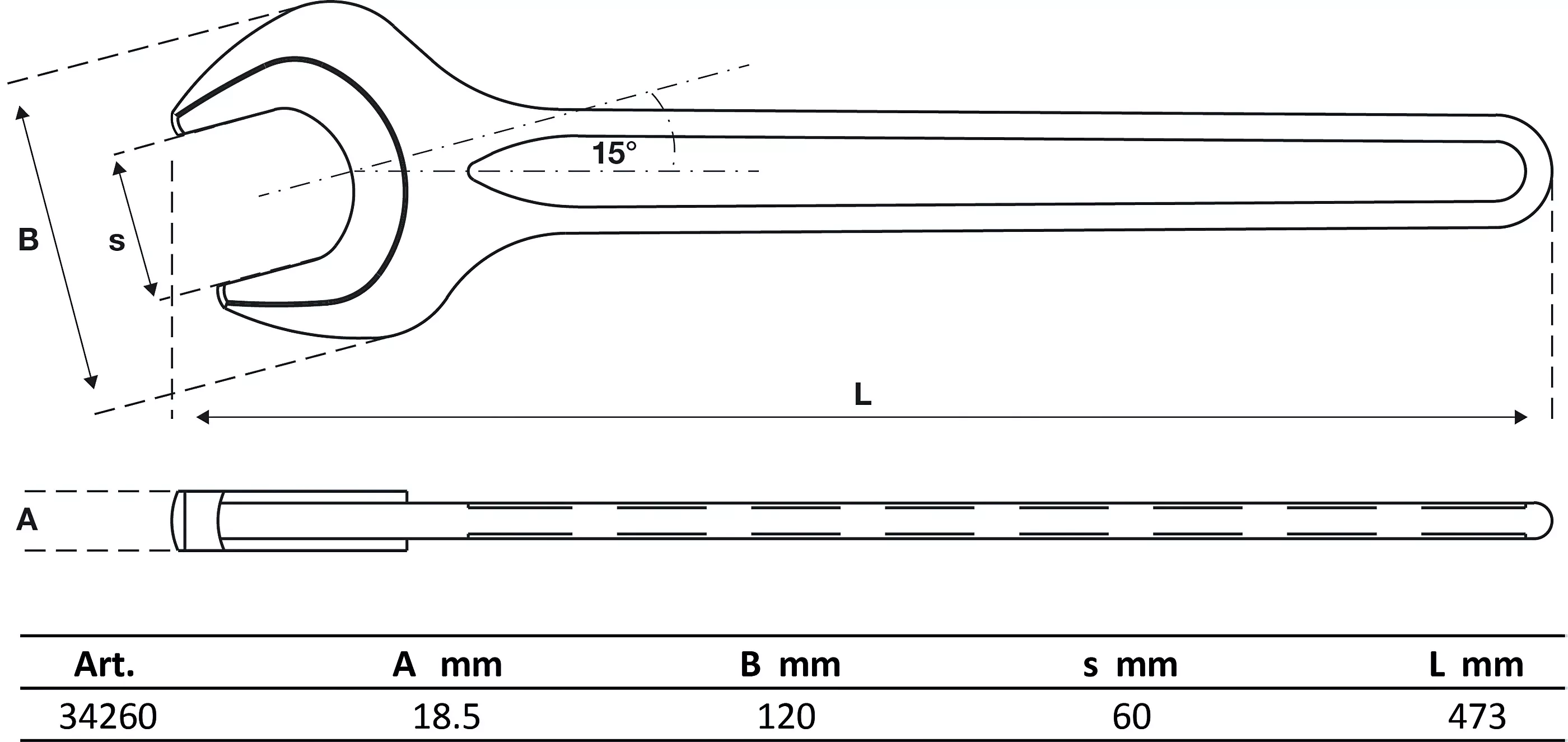 Cheie fixa simpla | DIN 894 | 60 mm [2]