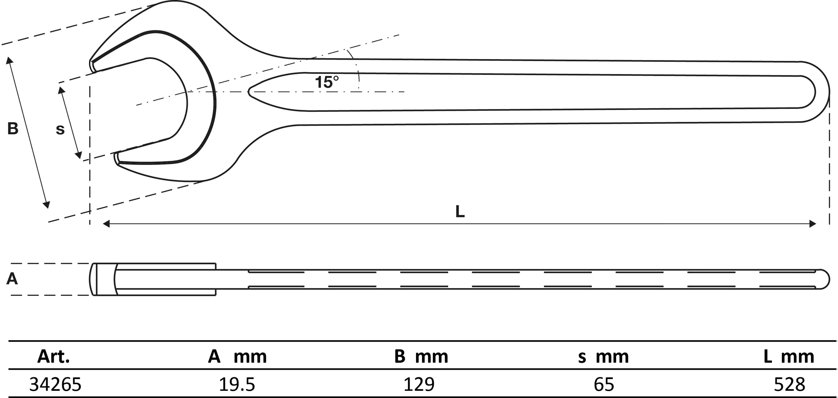Cheie fixa simpla | DIN 894 | 65 mm [2]