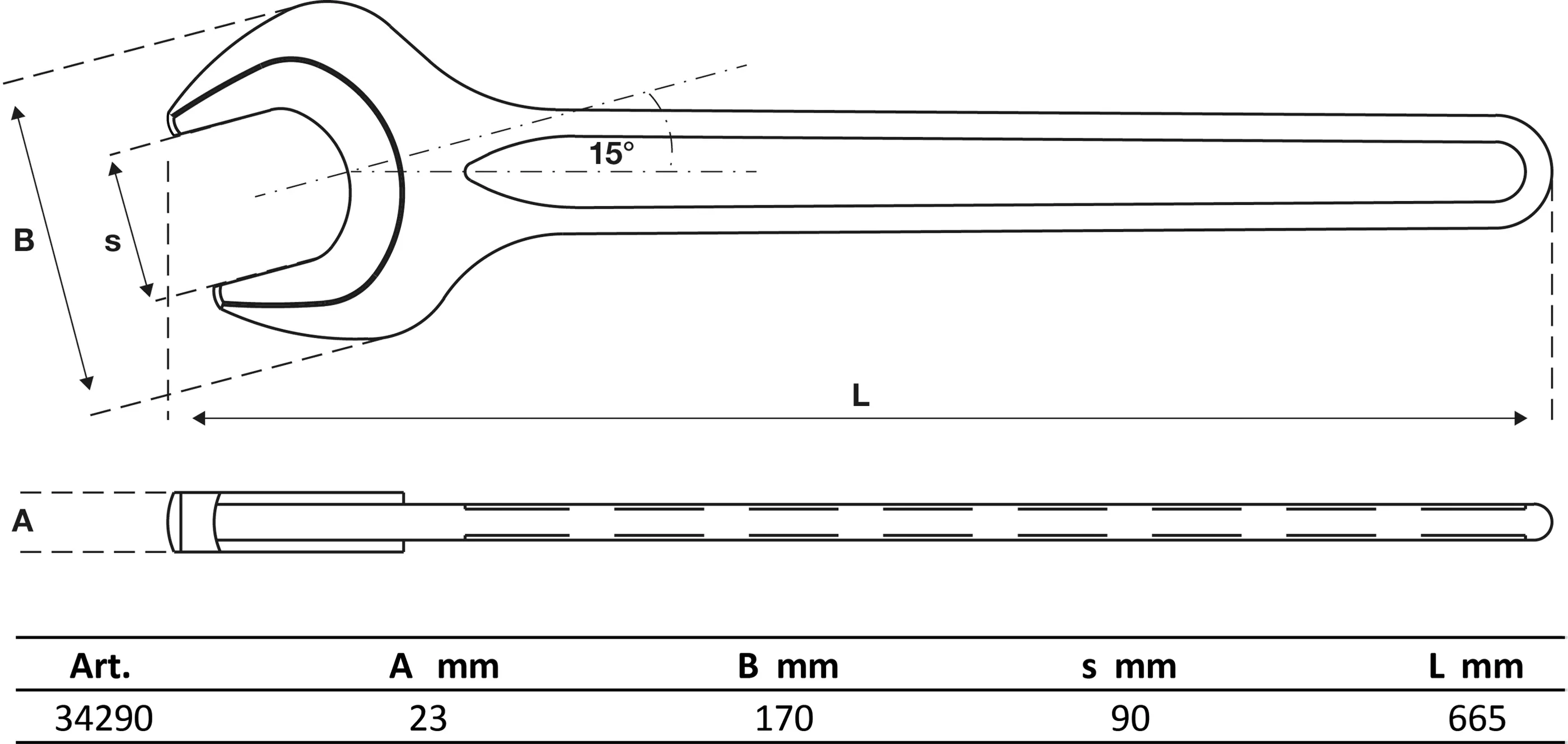 Cheie fixa simpla | DIN 894 | 90 mm [2]