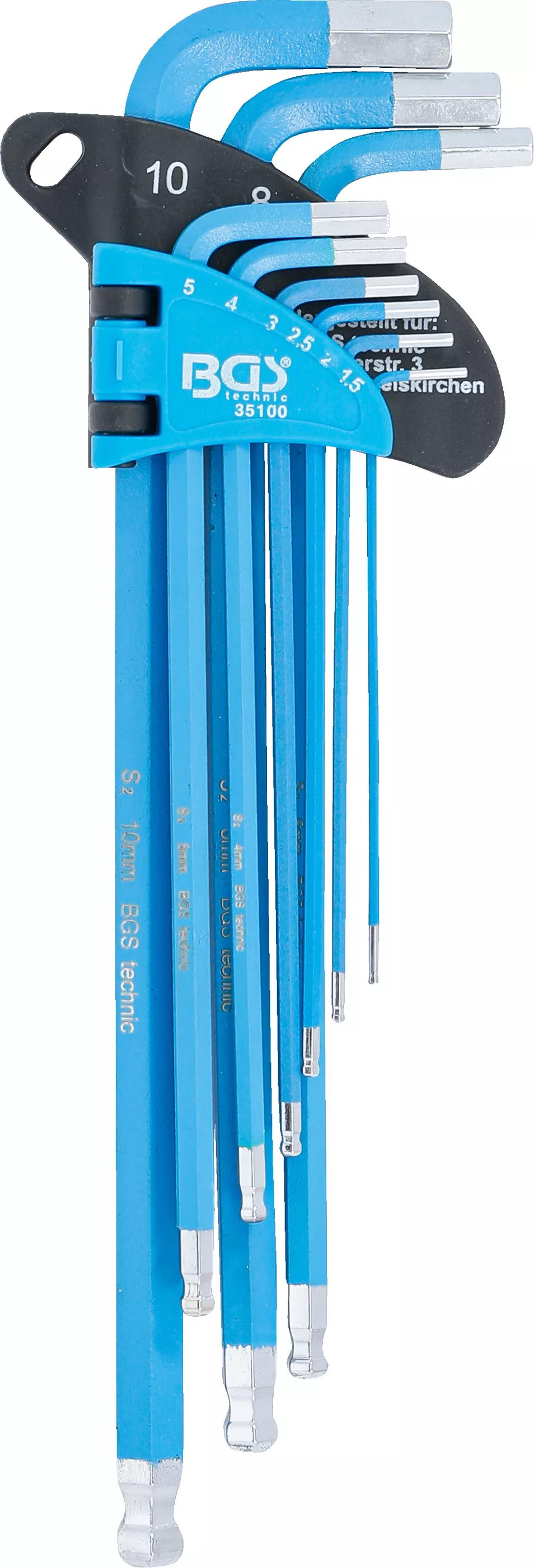 Set chei tip L | extra lungi | hexagon interior/hexagon interior cu cap sferic 1,5 - 10 mm | 9 piese [2]