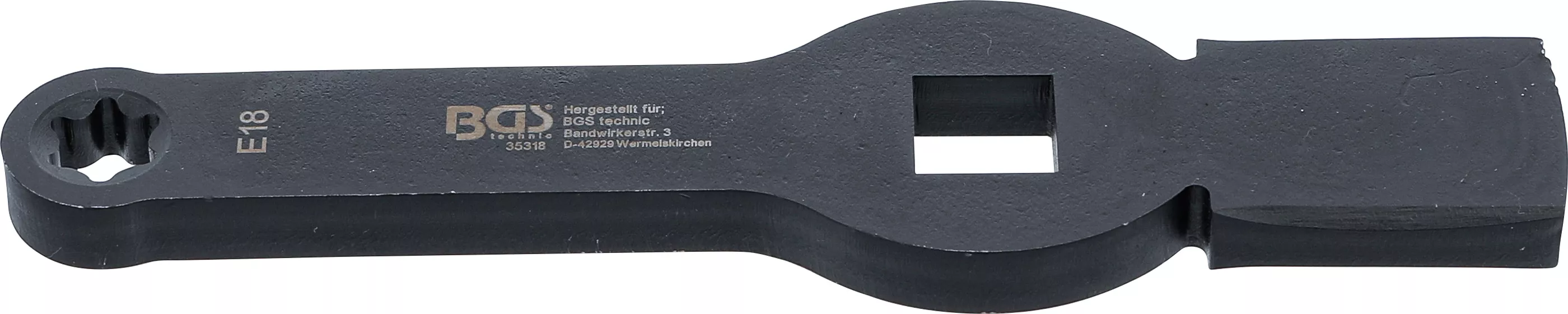 Unelte de mână - Cheie inelara cu impact | profil E (pentru Torx) | cu 2 suprafete de impact | E18