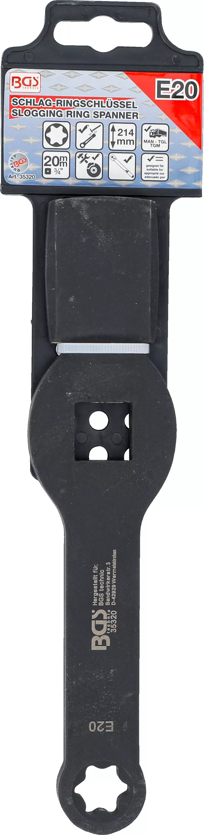 Cheie inelara cu impact | profil E (pentru Torx) | cu 2 suprafete de impact | E20 [2]