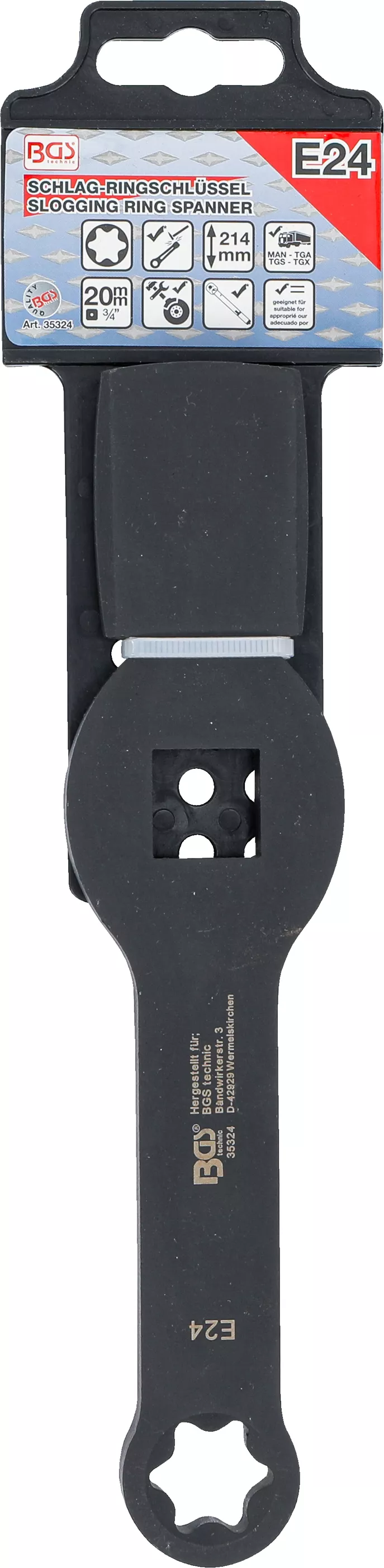 Cheie inelara cu impact | profil E (pentru Torx) | cu 2 suprafete de impact | E24 [2]
