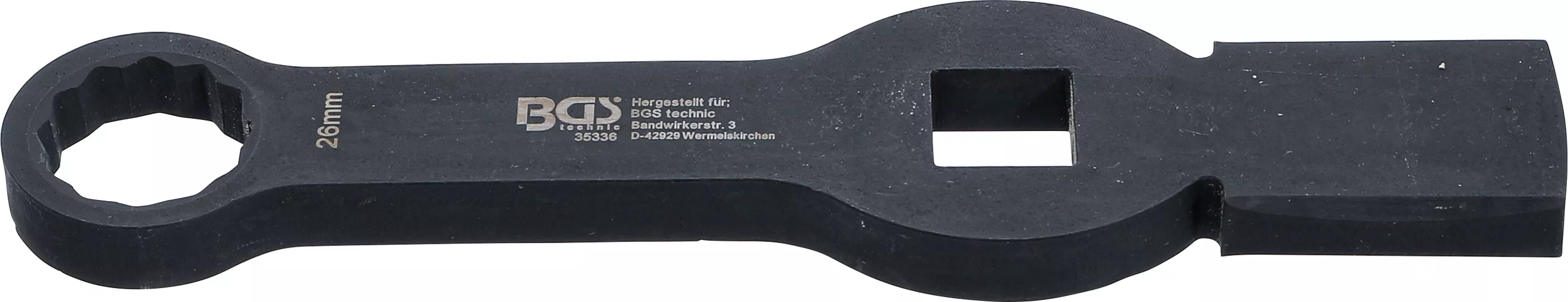 Unelte de mână - Cheie inelara cu impact | 12 colturi | cu 2 suprafete de impact | 26 mm
