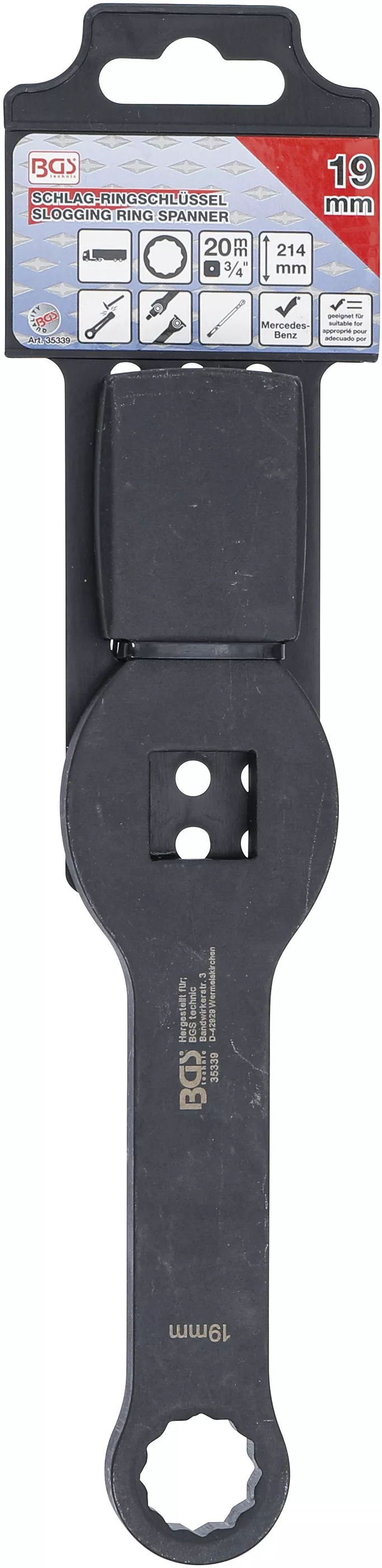 Cheie inelara cu impact | 12 colturi | cu 2 suprafete de impact | 19 mm [2]
