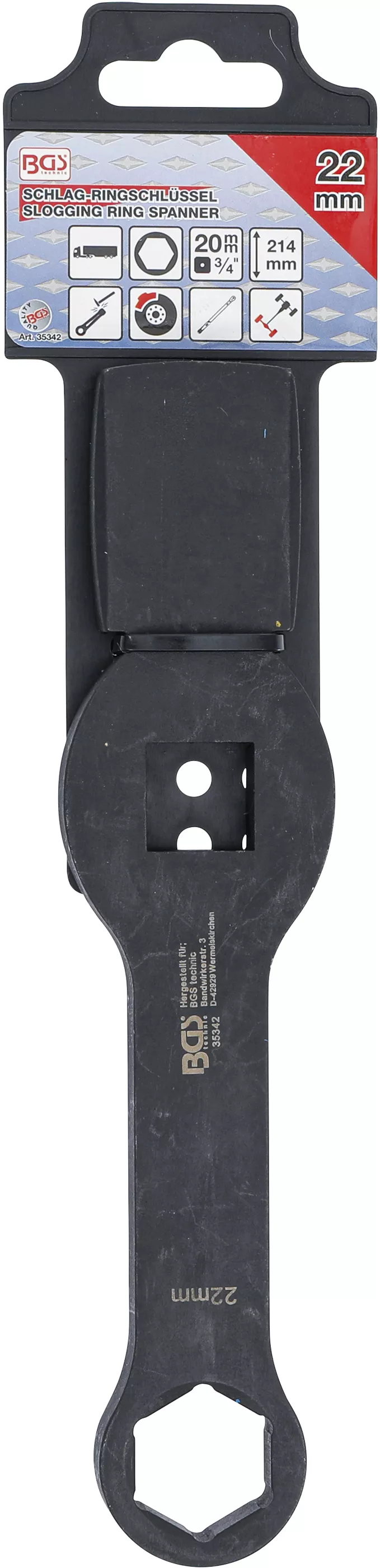 Cheie inelara cu impact | 6 colturi | cu 2 suprafete de impact | 22 mm [2]