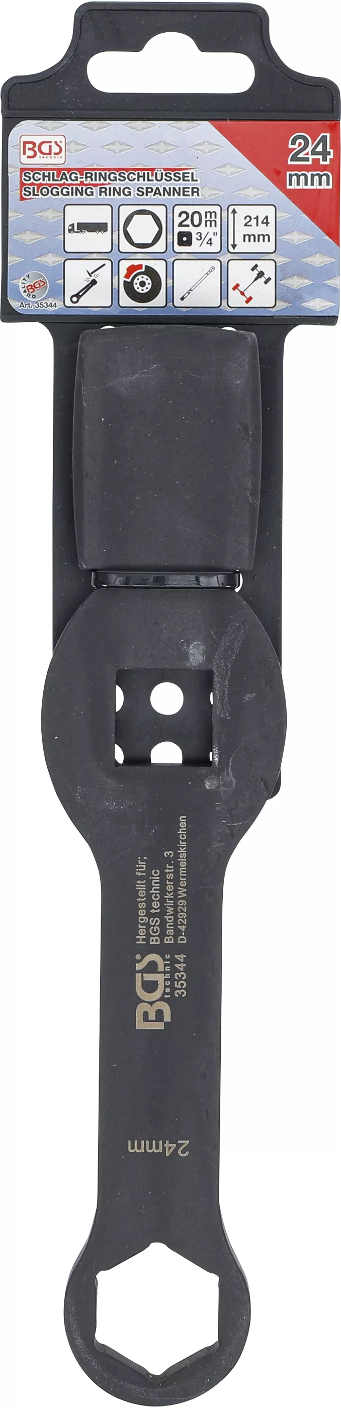Cheie inelara cu impact | 6 colturi | cu 2 suprafete de impact | 24 mm [2]