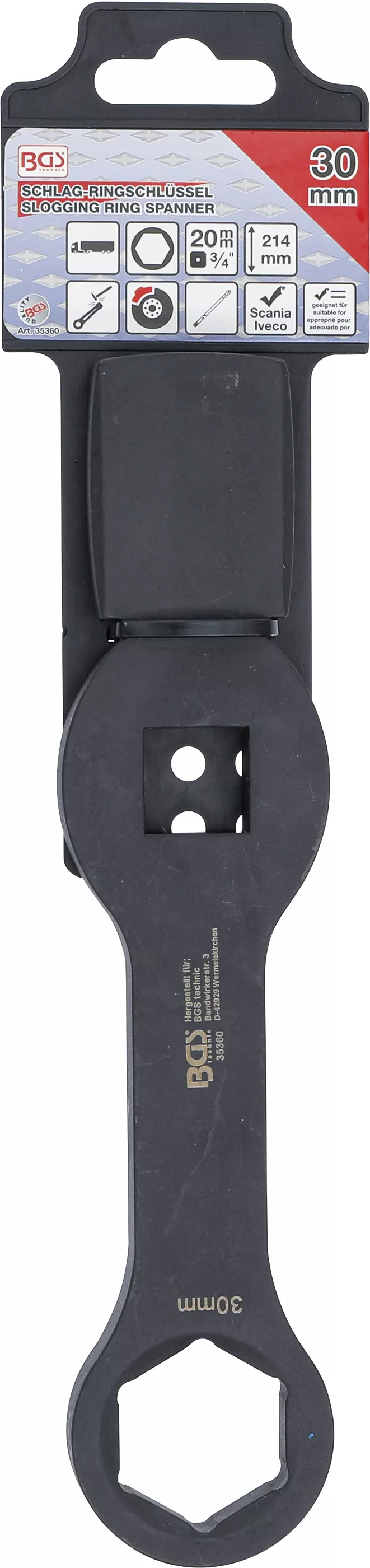 Cheie inelara cu impact | 6 colturi | cu 2 suprafete de impact | 30 mm [2]