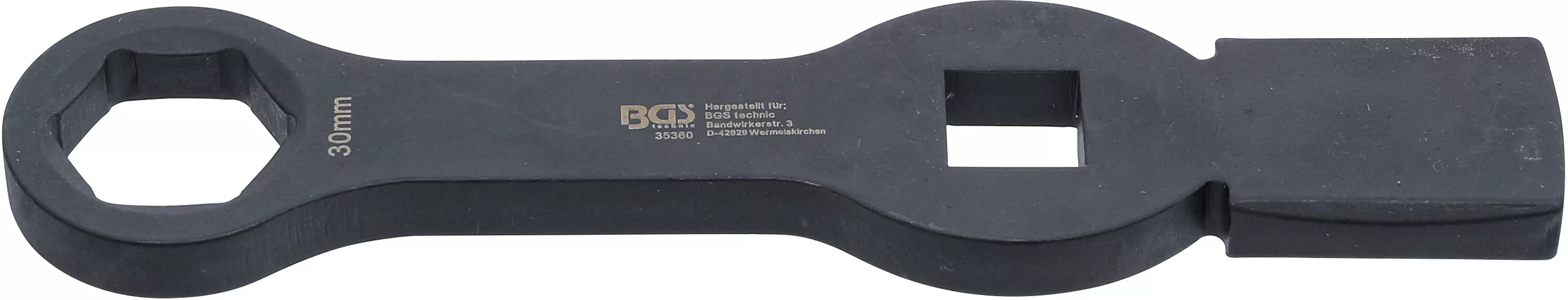 Unelte de mână - Cheie inelara cu impact | 6 colturi | cu 2 suprafete de impact | 30 mm