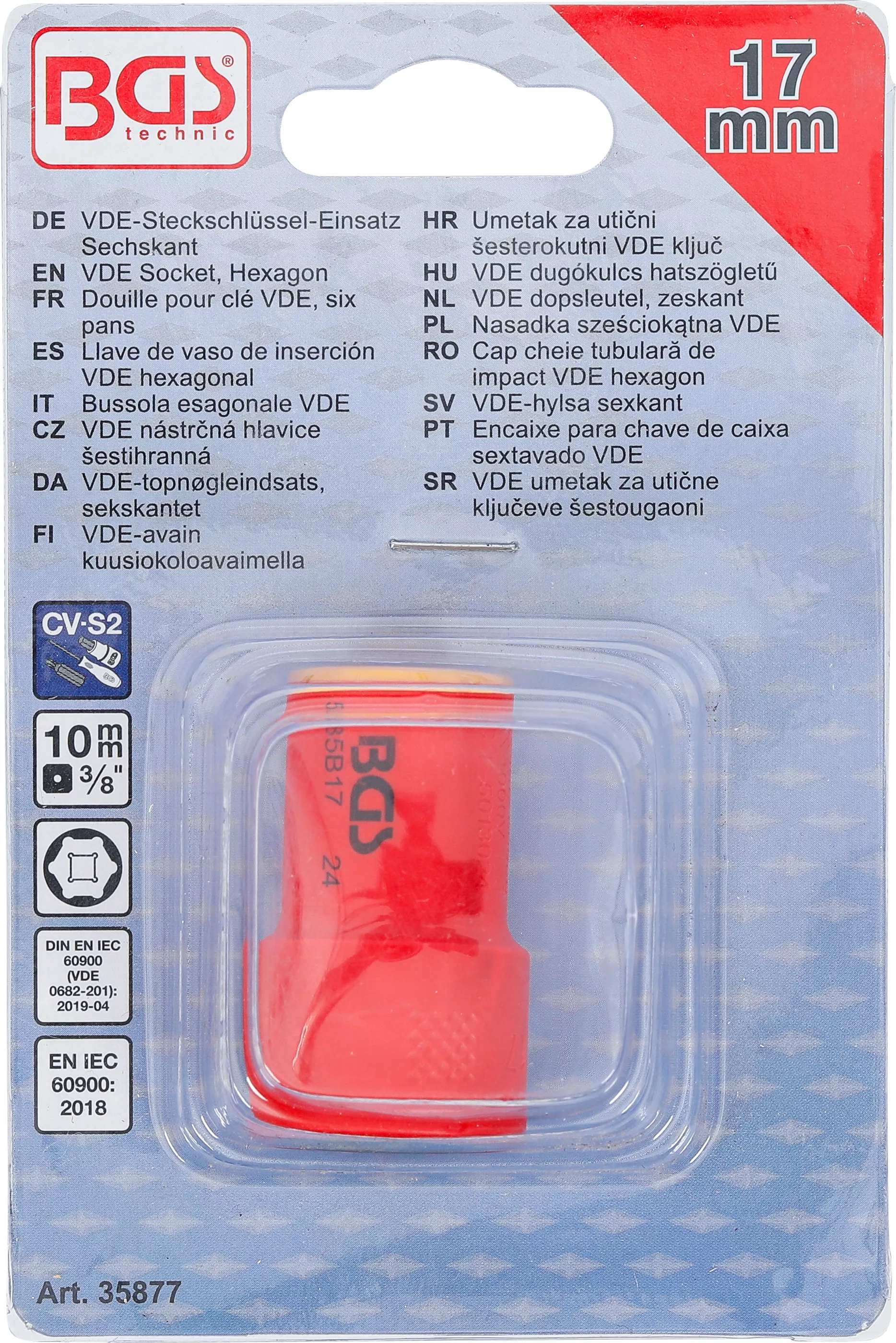 Cap cheie tubulara de impact VDE hexagon | 10 mm (3/8") | 17 mm [4]