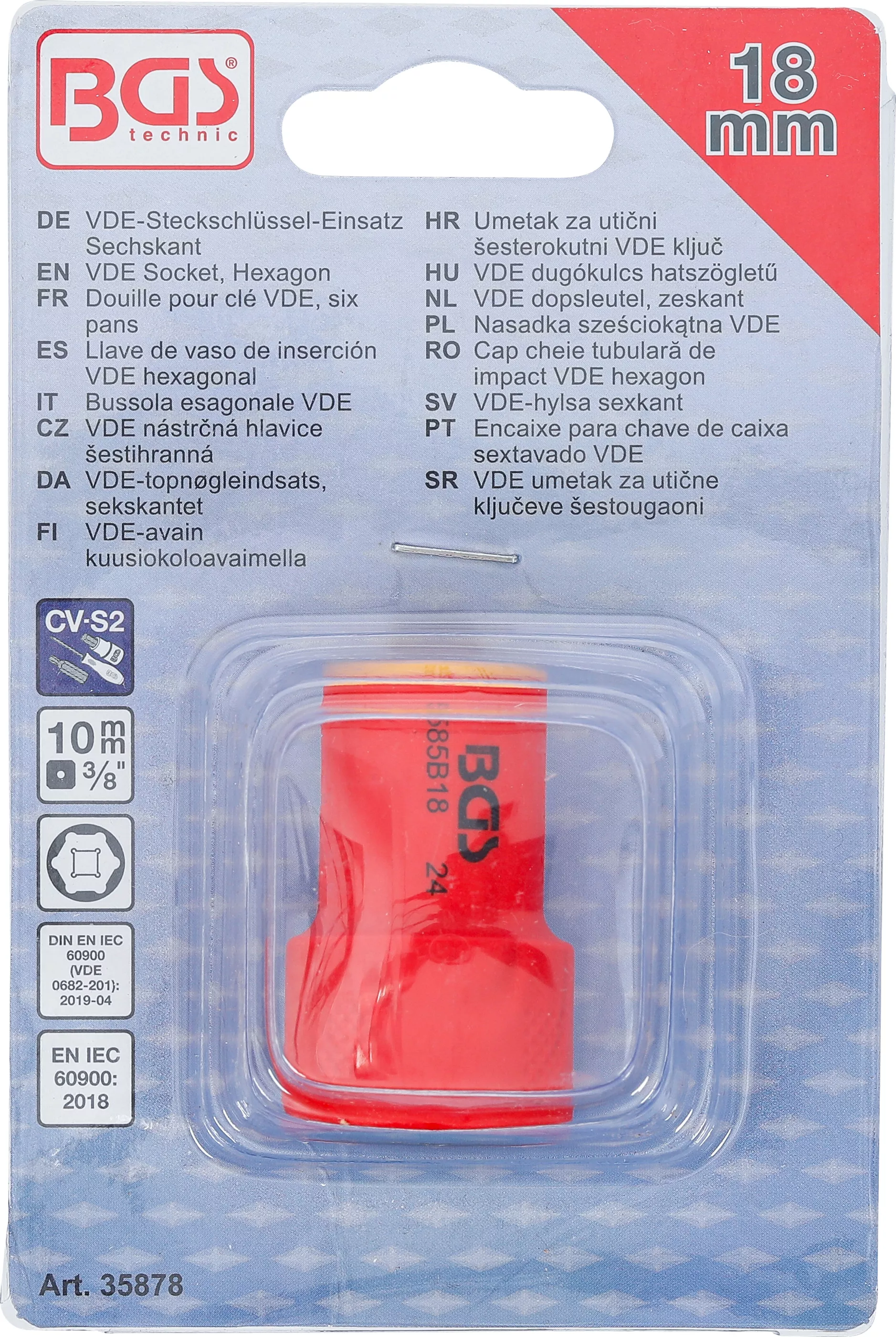 Cap cheie tubulara de impact VDE hexagon | 10 mm (3/8") | 18 mm [4]