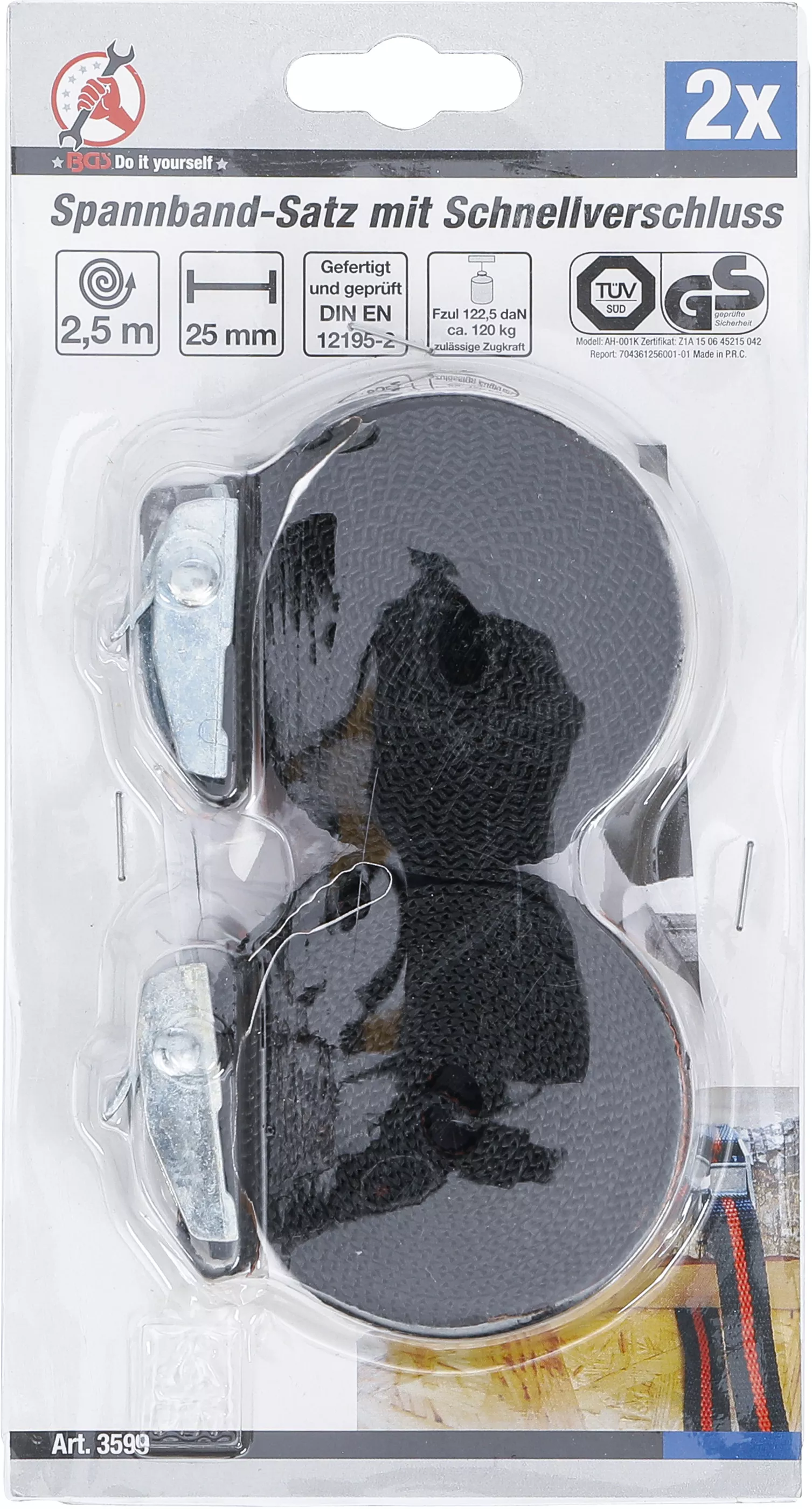 Set banda de tensionare cu inchizatoare rapida | 2,5 m x 25 mm | 2 piese [3]