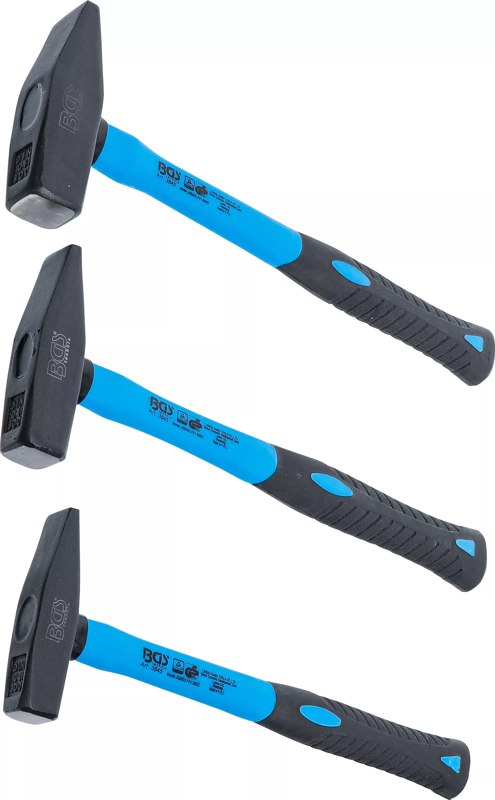 Ciocane - Set ciocane lacatuserie | Coada fibra de sticla | DIN 1041 | 300 / 500 / 800 g | 3 piese