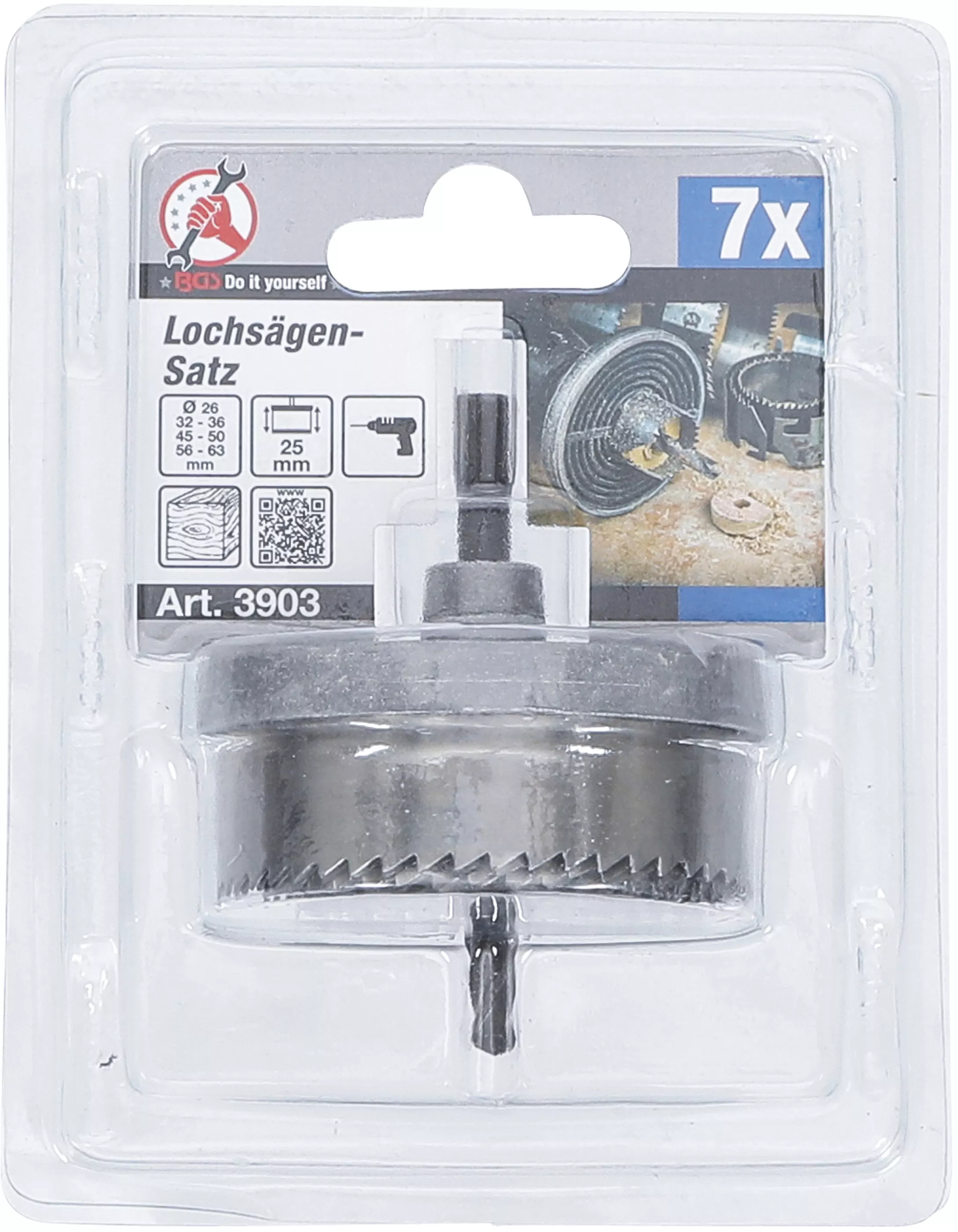 Set coroane de taiere | o 26 - 63 mm | Adancime 25 mm | 7 piese [5]