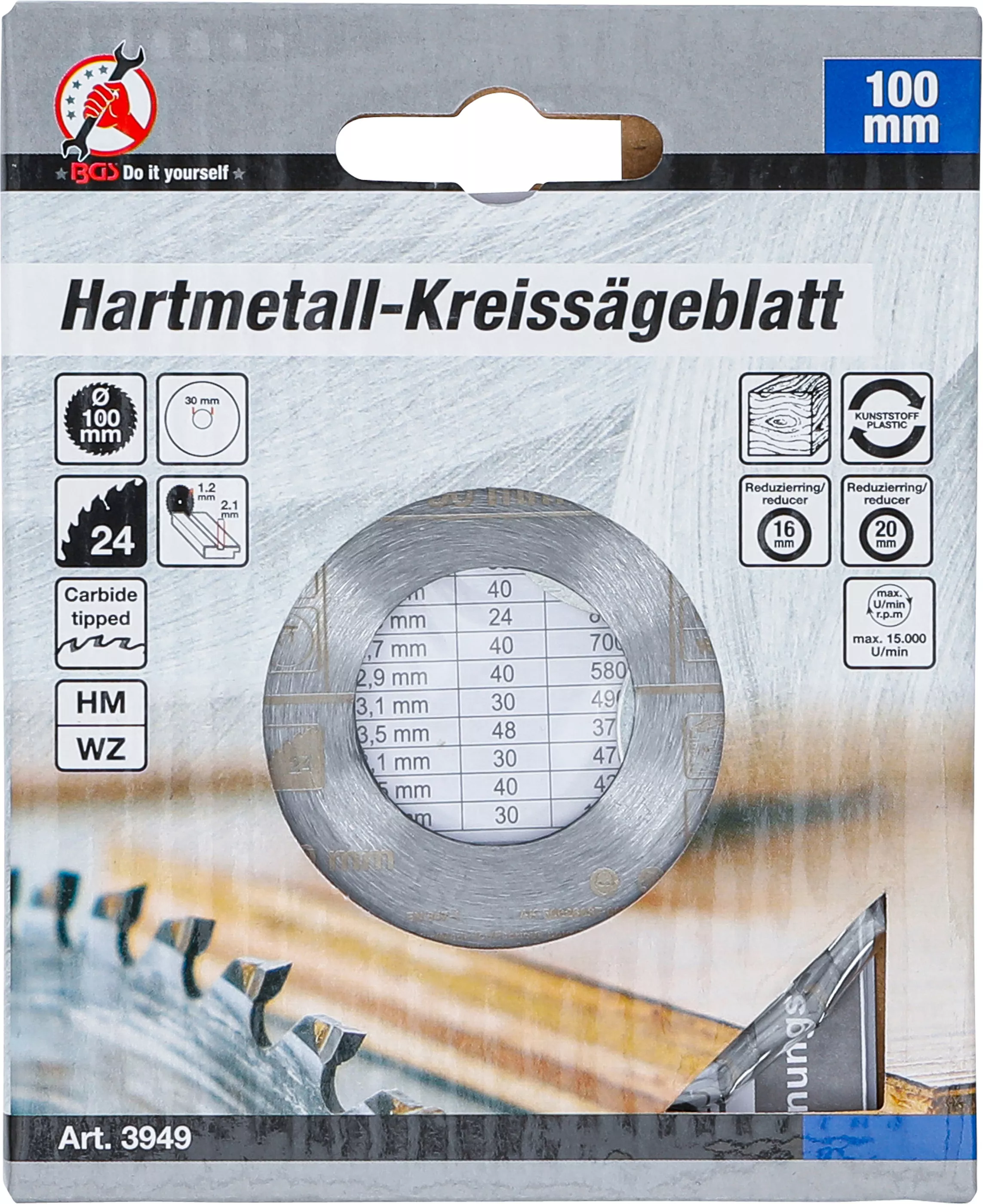Disc fierastrau circular carburi metalice | o 100 x 30 x 2,1 mm | 24 dinti [3]