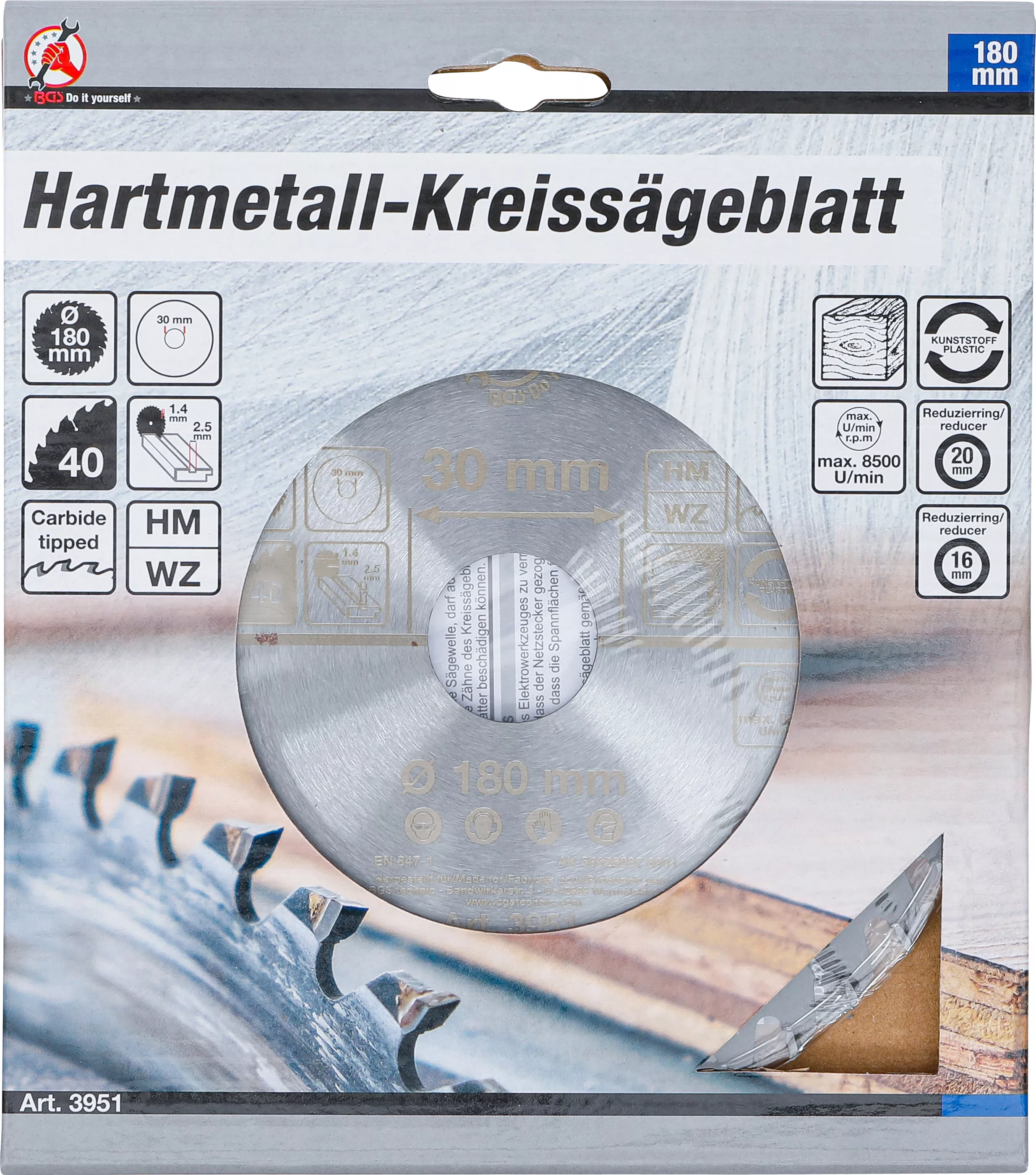 Disc fierastrau circular carburi metalice | o 180 x 30 x 2,5 mm | 40 dinti [3]