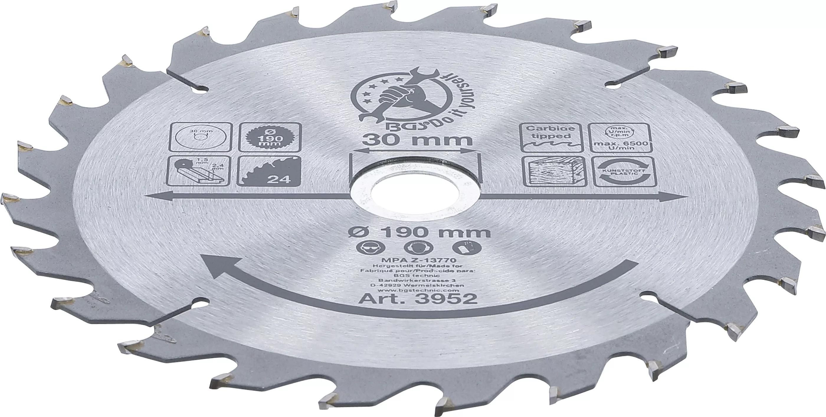 Disc fierastrau circular carburi metalice | o 190 x 30 x 2,5 mm | 24 dinti [2]