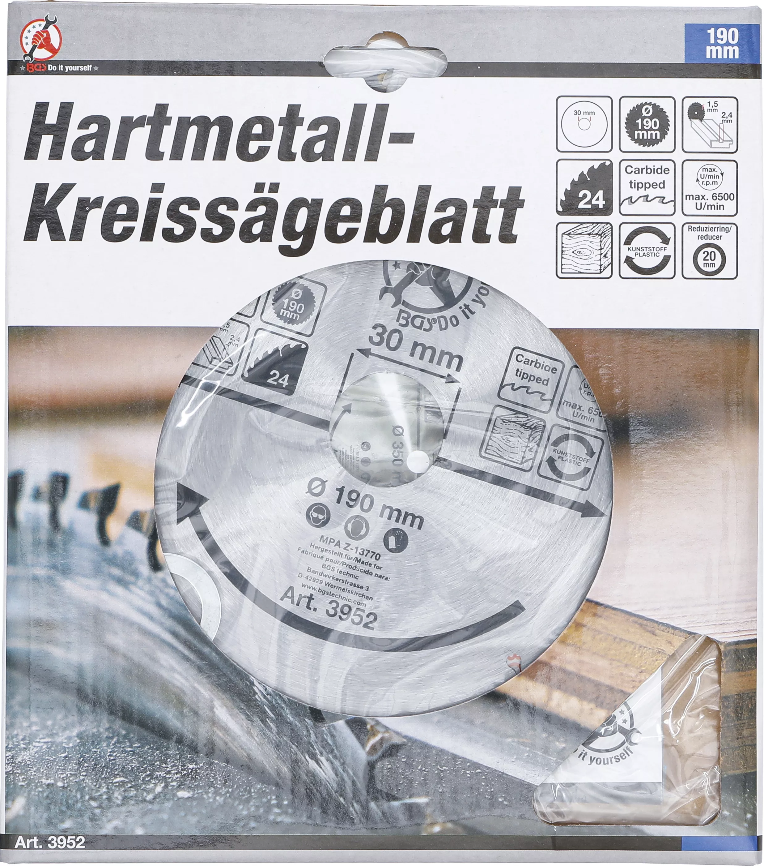 Disc fierastrau circular carburi metalice | o 190 x 30 x 2,5 mm | 24 dinti [3]
