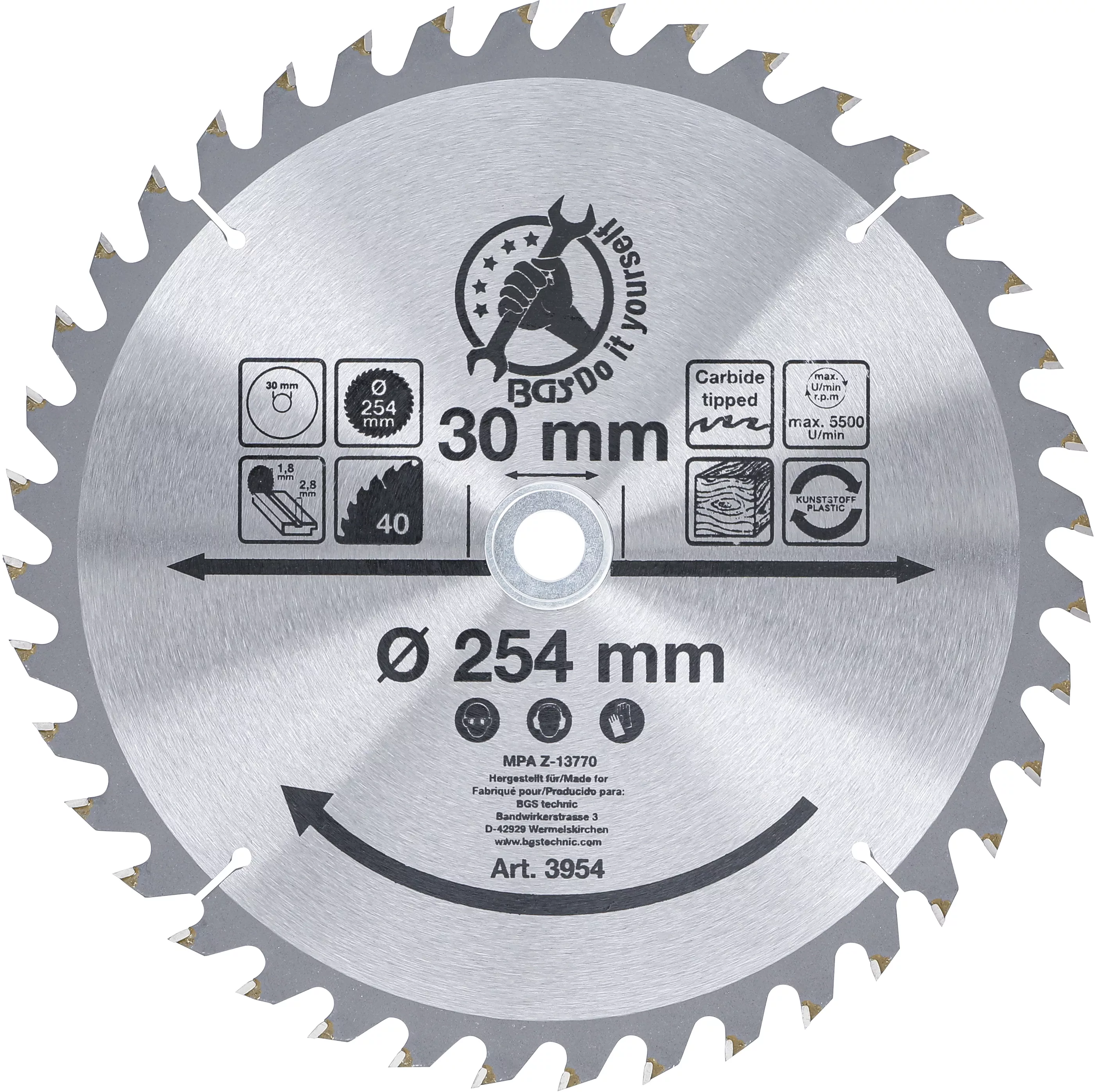 Disc fierastrau circular carburi metalice | o 254 x 30 x 3,2 mm | 40 dinti [1]