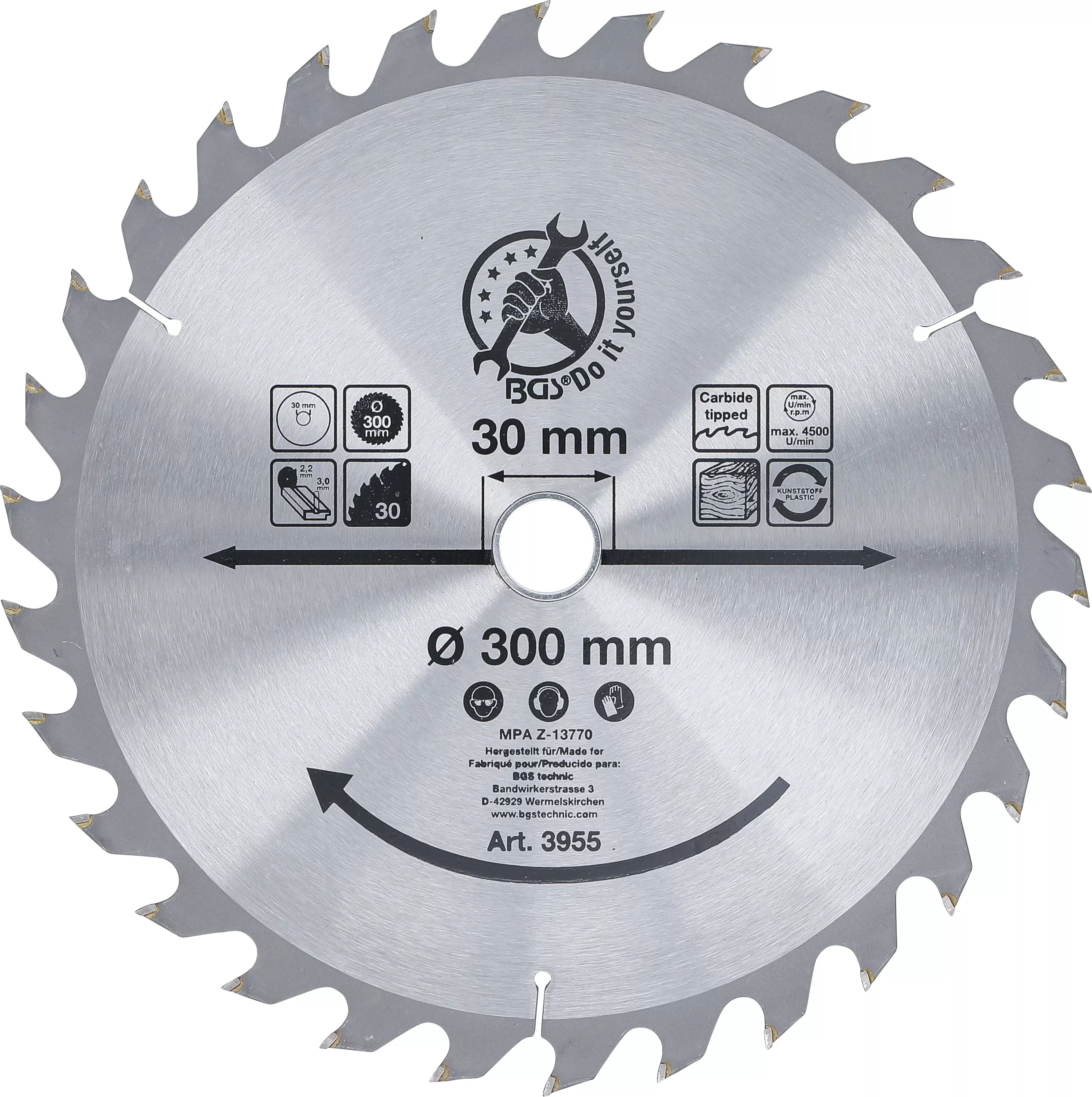 Disc fierastrau circular carburi metalice | o 300 x 30 x 3,2 mm | 30 dinti [1]