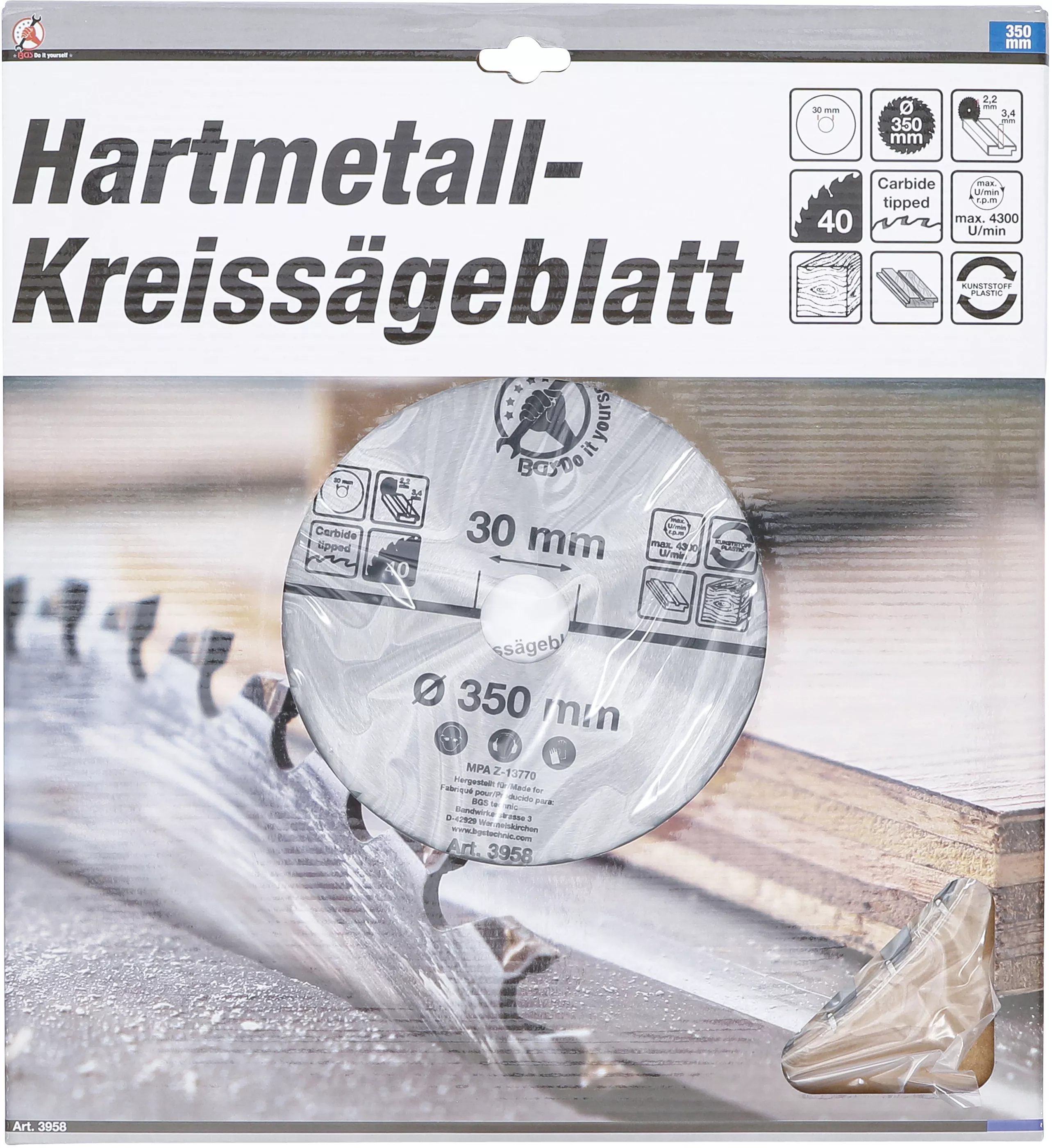 Disc fierastrau circular carburi metalice | o 350 x 30 x 3,4 mm | 40 dinti [3]