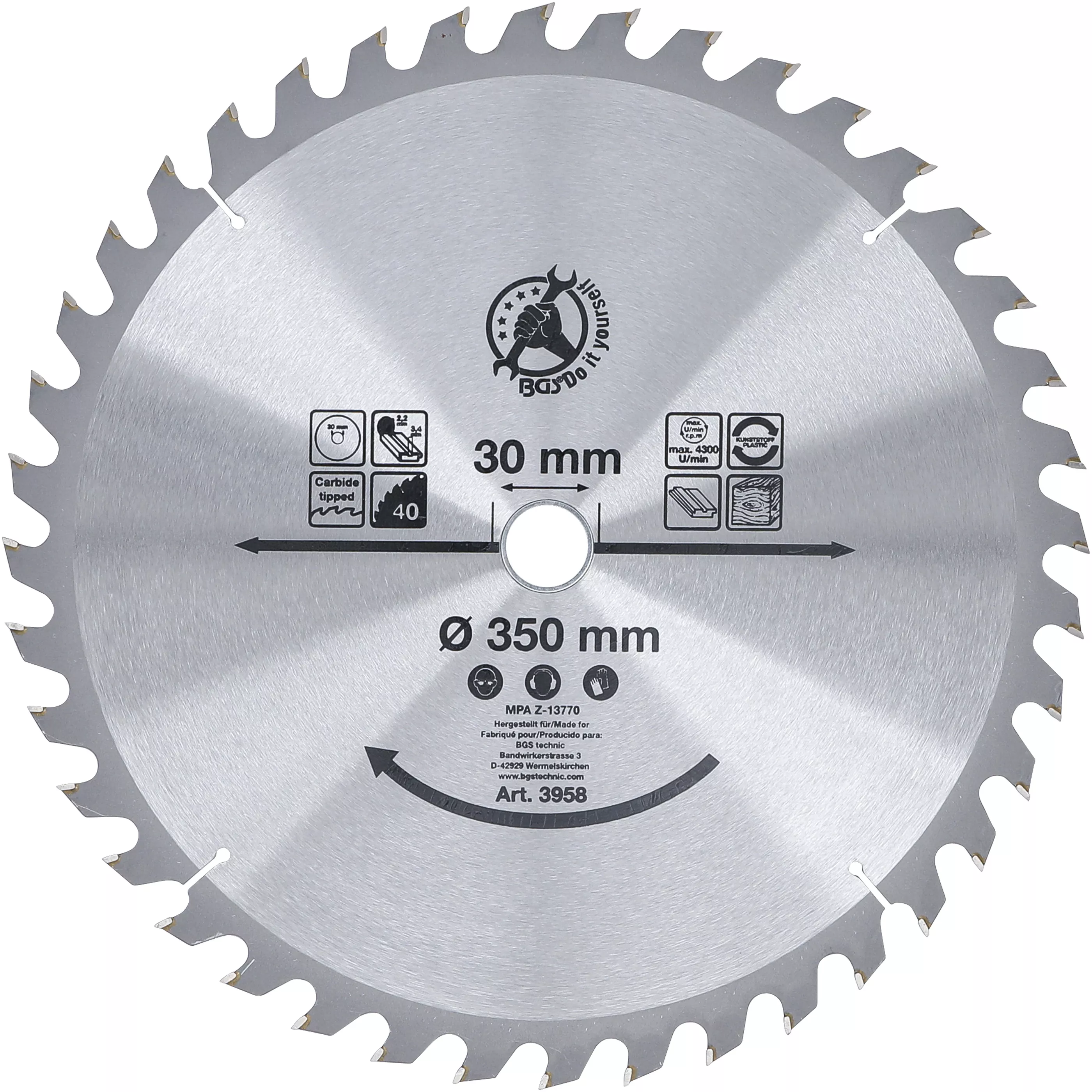 Disc fierastrau circular carburi metalice | o 350 x 30 x 3,4 mm | 40 dinti [1]