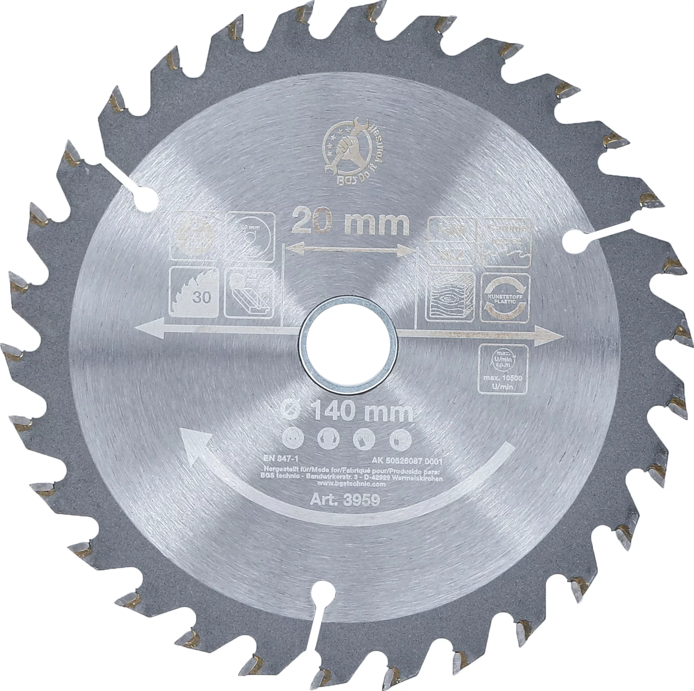 Disc fierastrau circular carburi metalice | o 140 x 20 x 2,3 mm | 30 dinti [1]