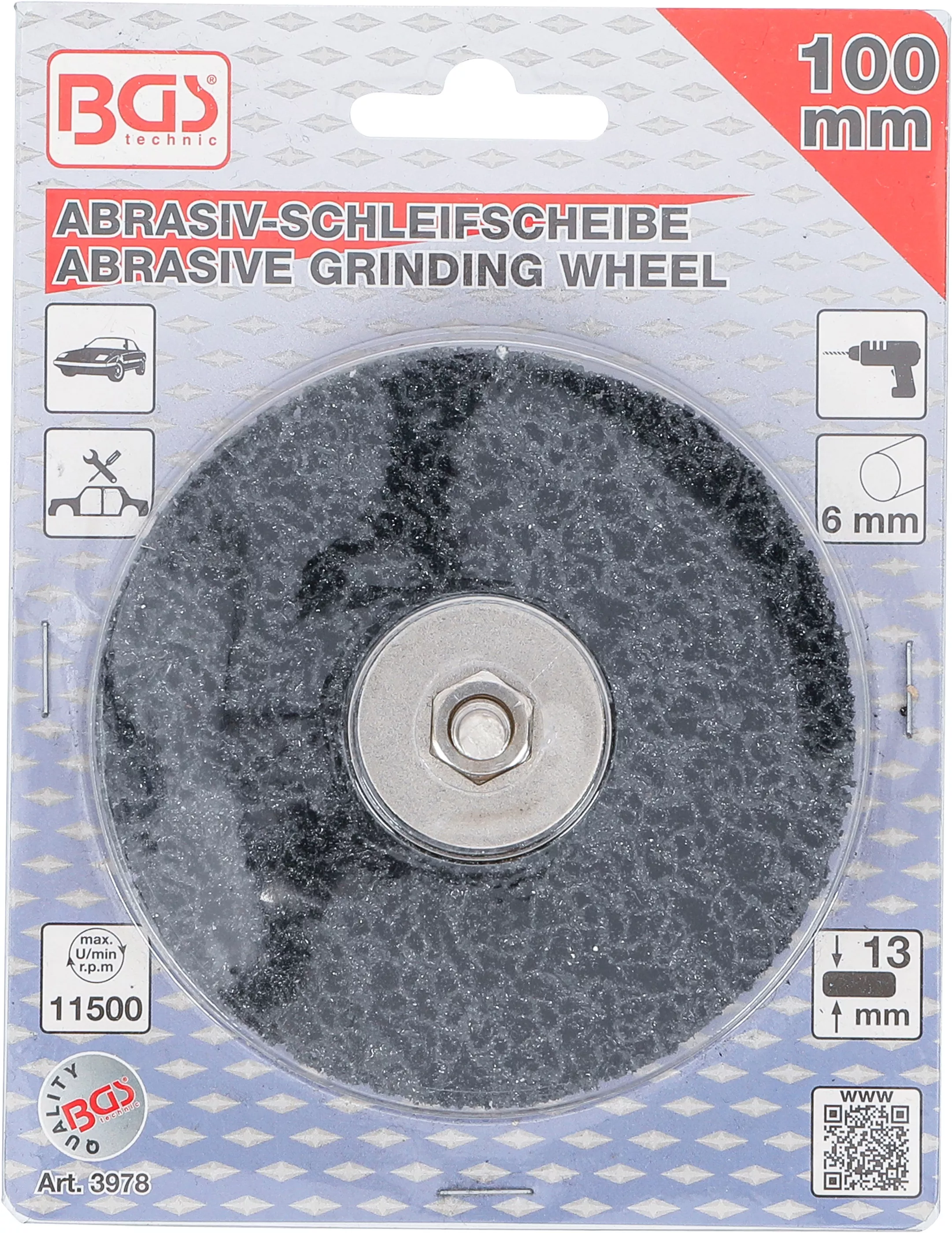 Disc abraziv de slefuire | negru | o 100 mm | Gaura de prindere 8 mm [5]