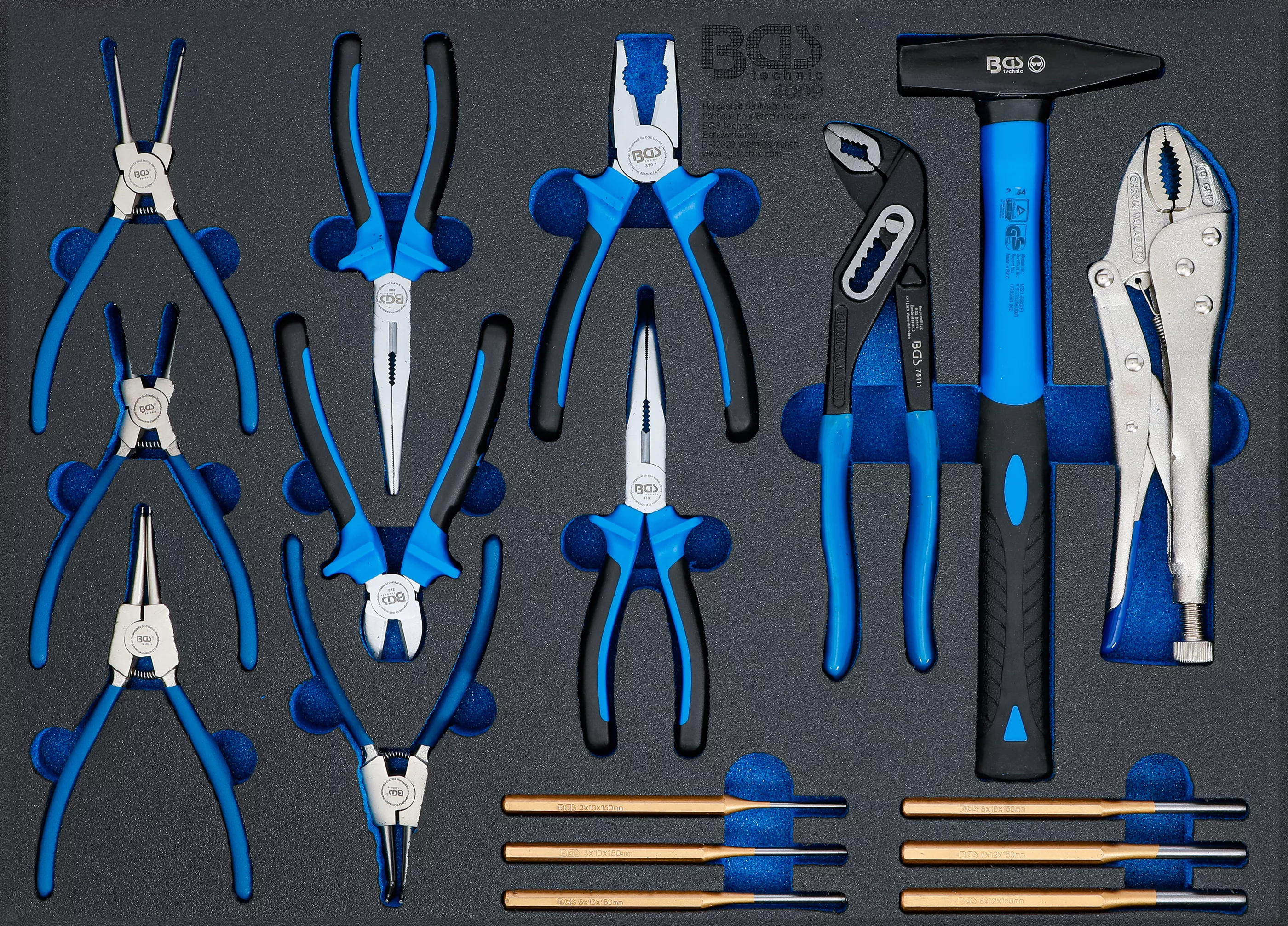Scule - Suport organizator pentru carucior 3/3: Set ciocane, clesti extractoare splinturi | 17 piese