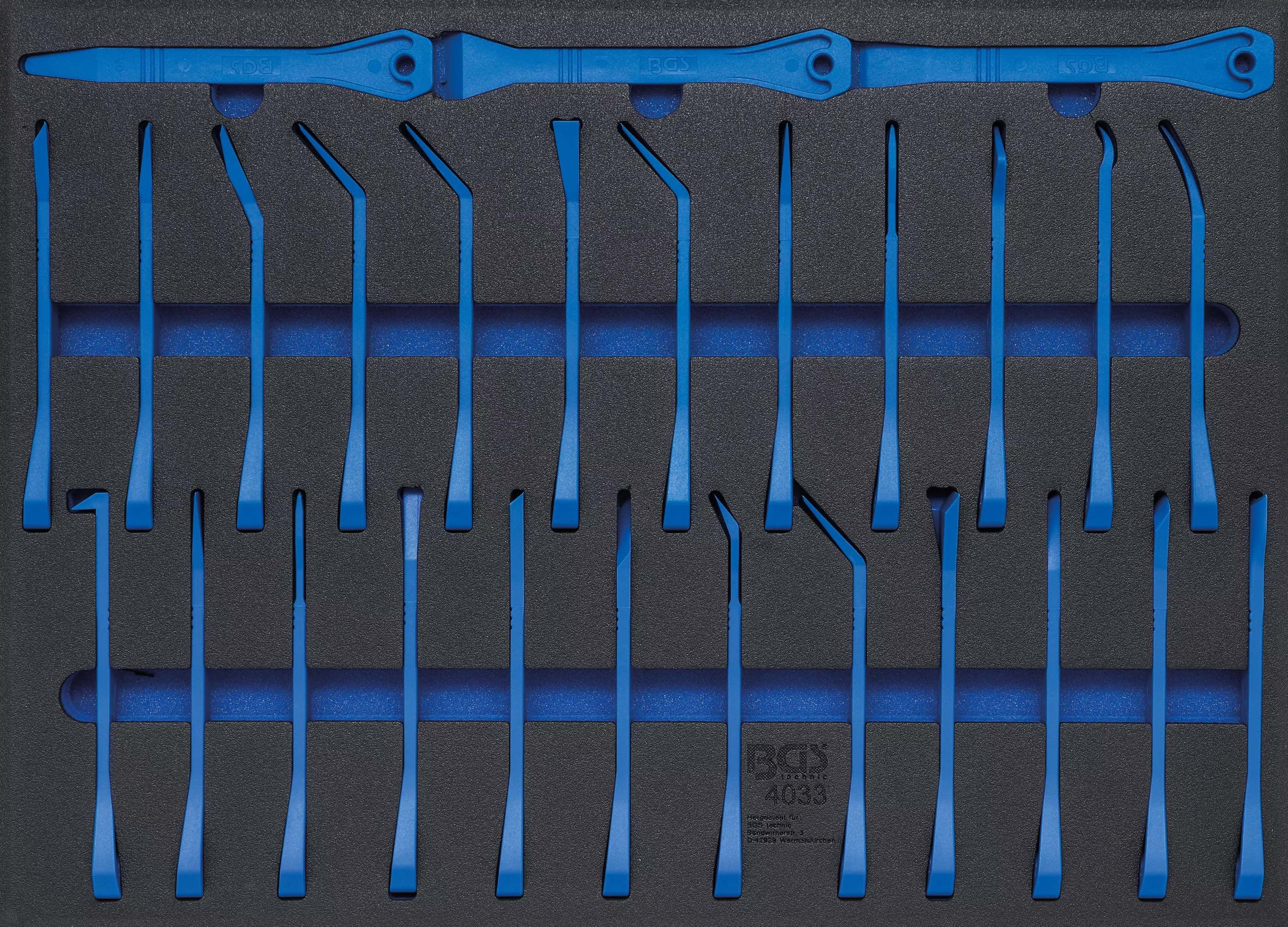 Cărucior atelier şi accesorii - Suport organizator pentru carucior 3/3: Set pene indepartat ornamente si razuitoare | 27 piese
