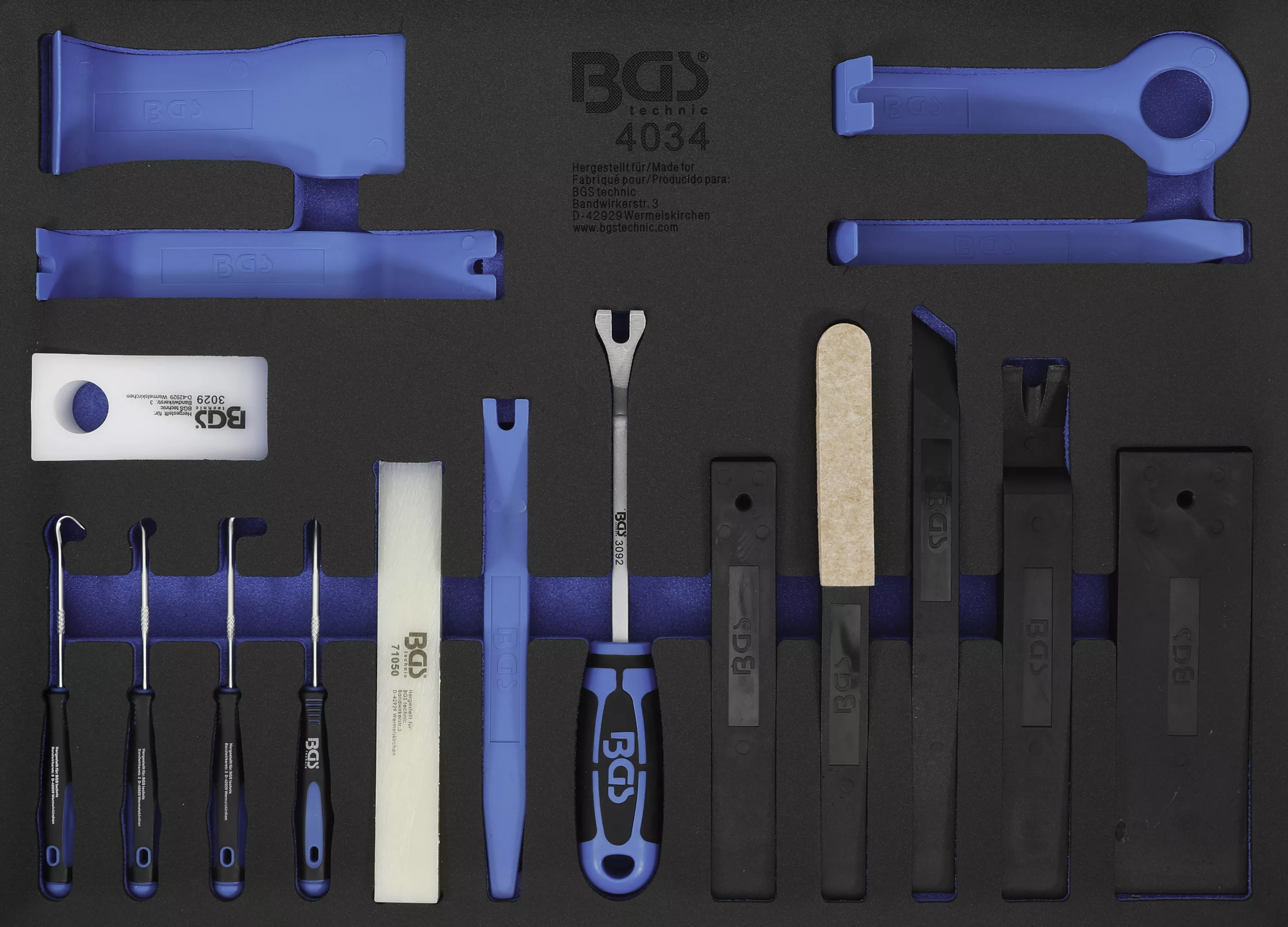Cărucior atelier şi accesorii - Suport organizator pentru carucior 3/3: Set unelte de desfacere, pene de montaj si carlige | 17 piese