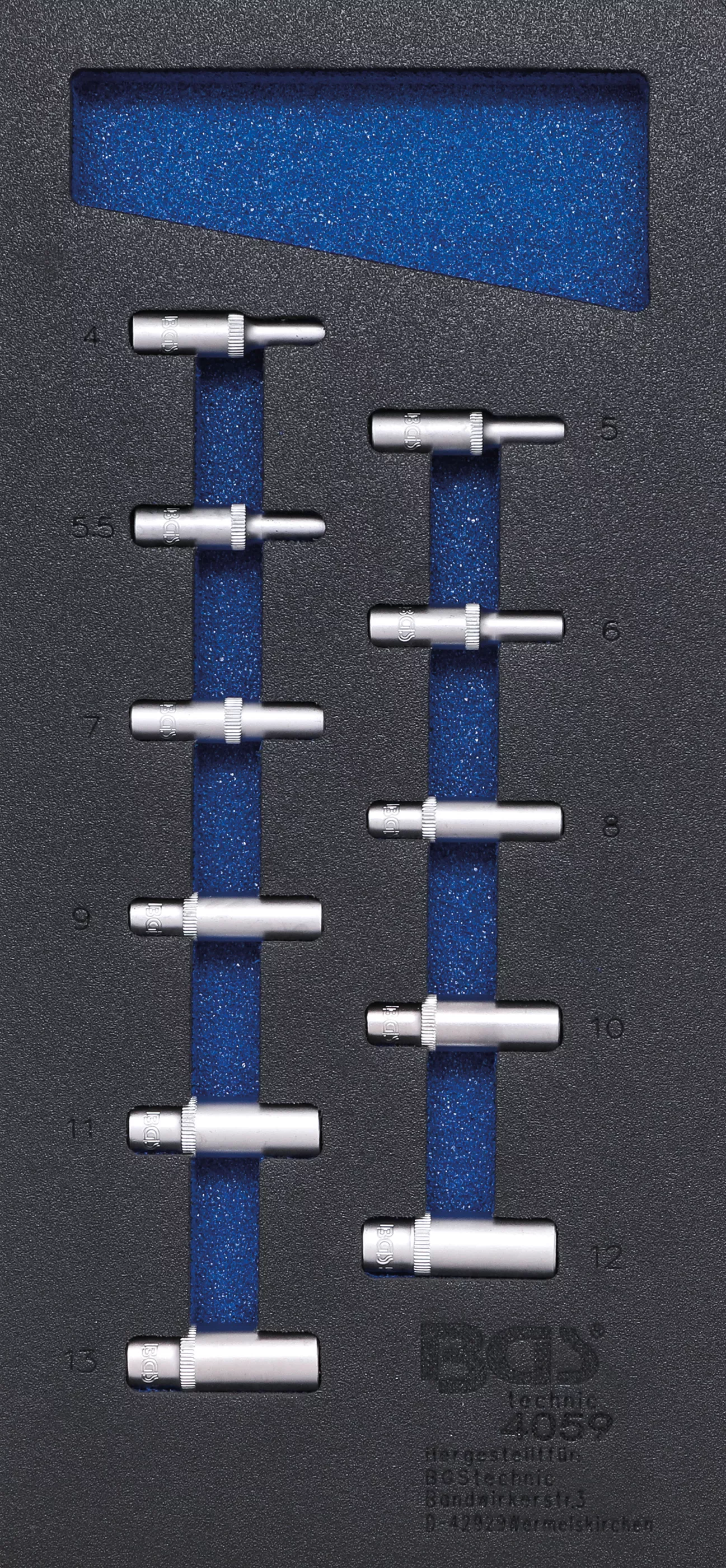 Cărucior atelier şi accesorii - Suport organizator pentru carucior 1/3: Capete chei tubulare 6 colturi | 6 colturi | adanc | 11 piese