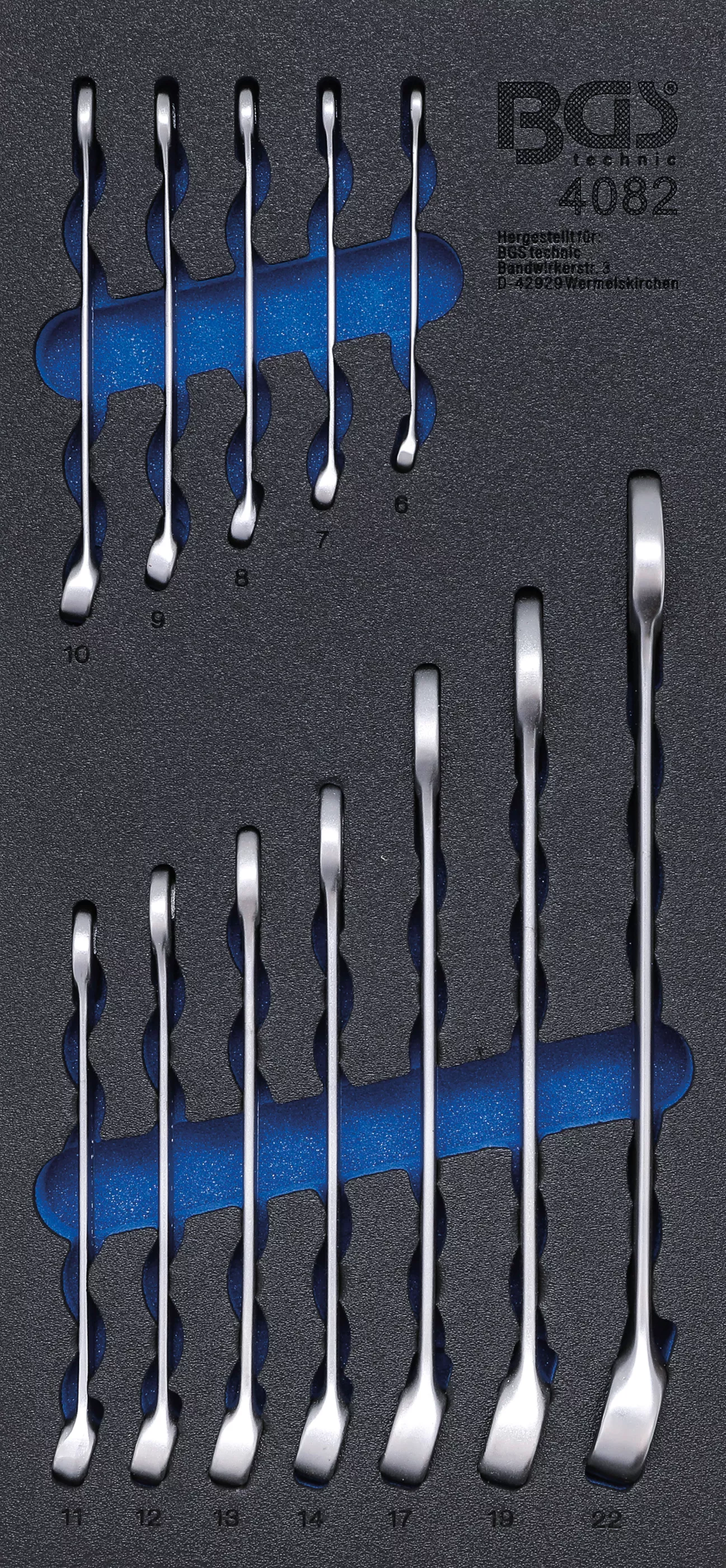 Cărucior atelier şi accesorii - Suport organizator pentru carucior 1/3: Set chei fixe-inelare | 6 - 22 mm | 12 piese