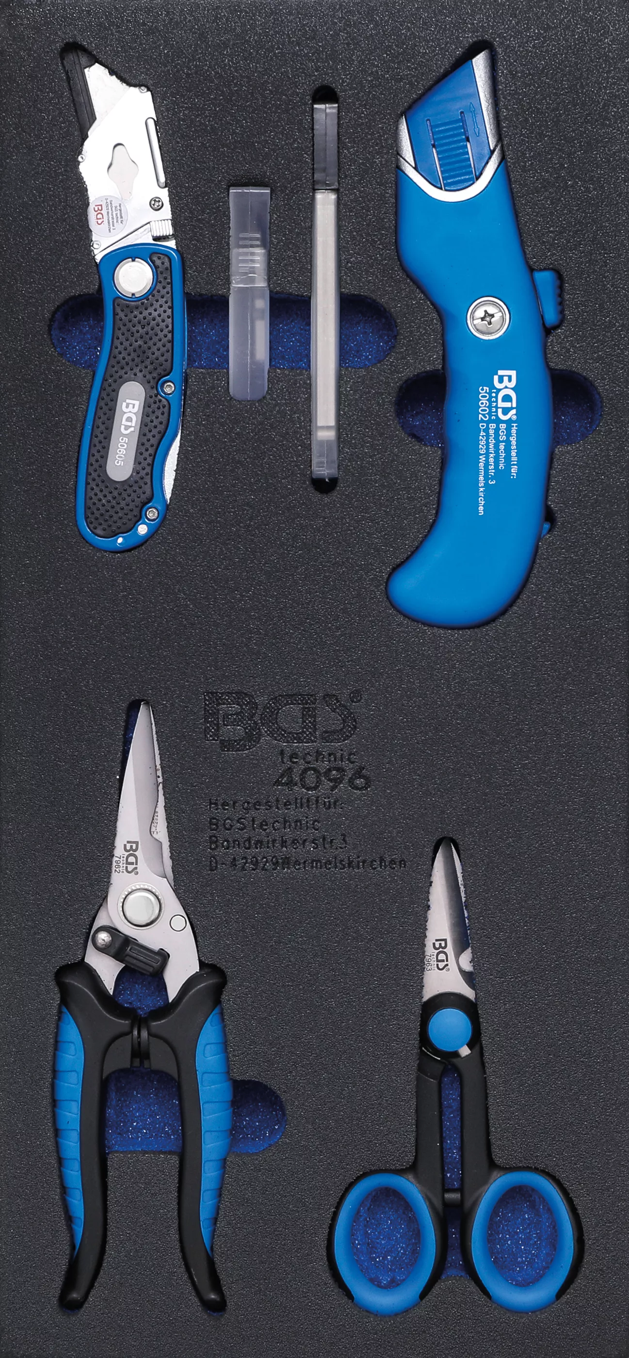 Cărucior atelier şi accesorii - Suport organizator pentru carucior 1/3: Set cutite si foarfeci | 6 piese
