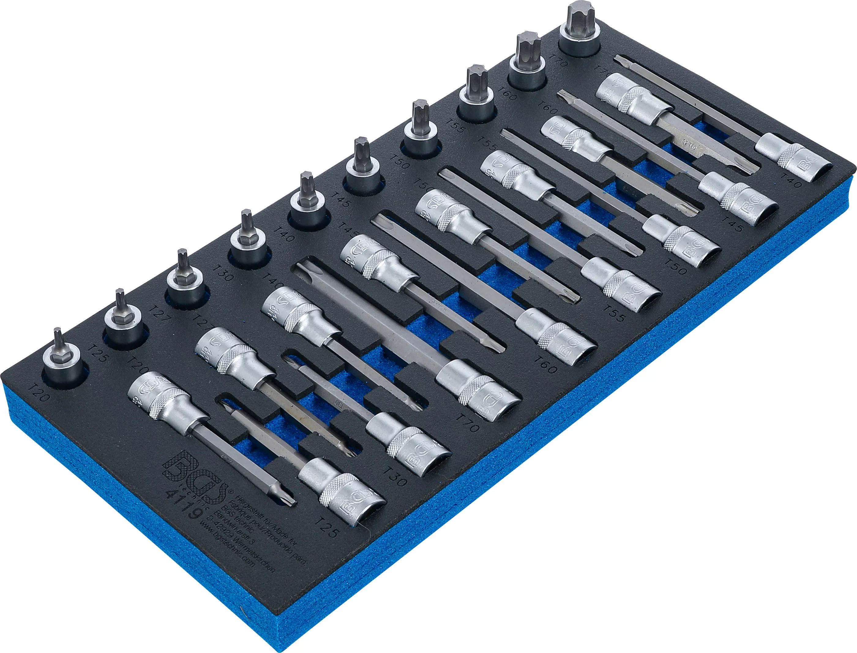 Suport organizator pentru carucior 1/3: Set biti | Profil T (pentru Torx) | 26 piese [2]