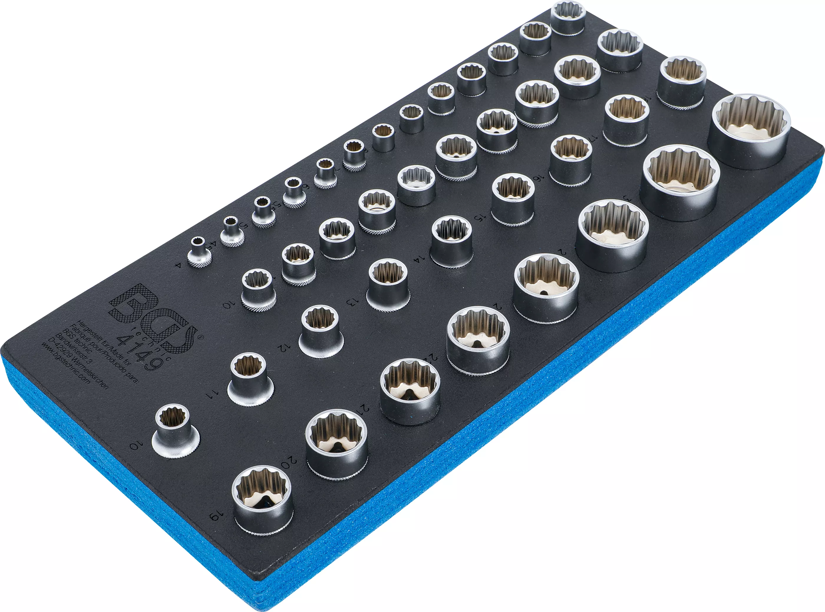 Suport organizator pentru carucior 1/3: Capete chei tubulare 12 colturi | 6,3 mm (1/4"), 10 mm (3/8"), 12,5 mm (1/2") | 40 piese [2]