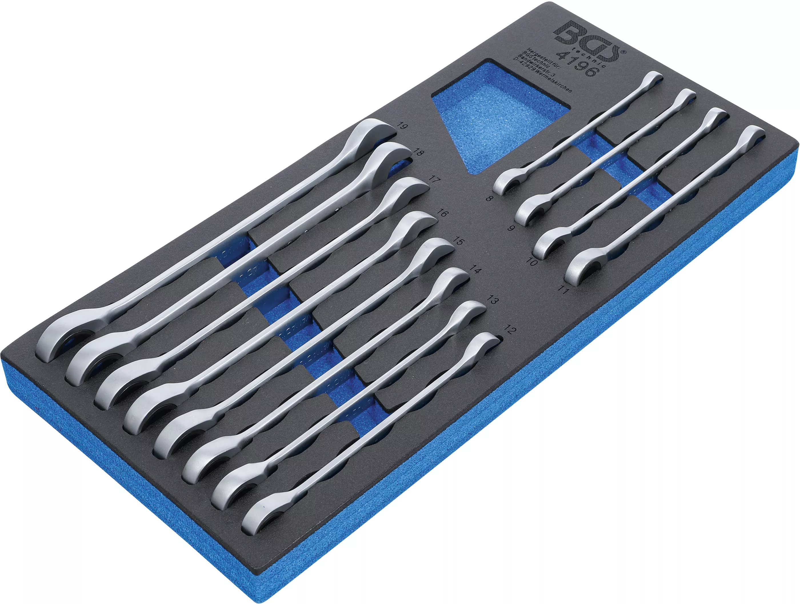 Suport organizator pentru carucior 1/3: Set chei fixe cu inel clichet | 8 - 19 mm | 12 piese [2]