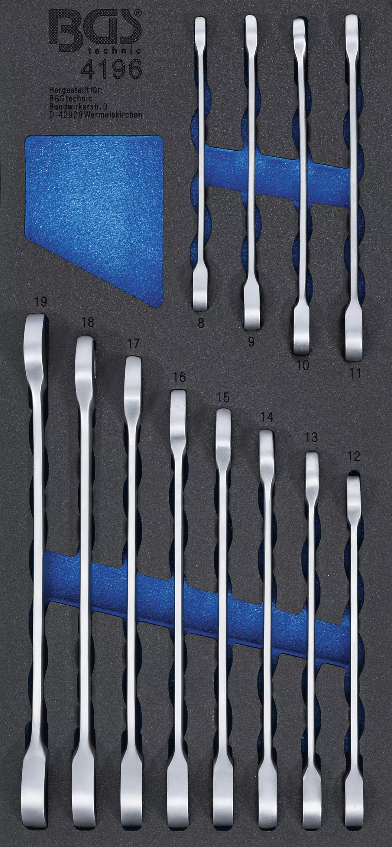 Suport organizator pentru carucior 1/3: Set chei fixe cu inel clichet | 8 - 19 mm | 12 piese [1]