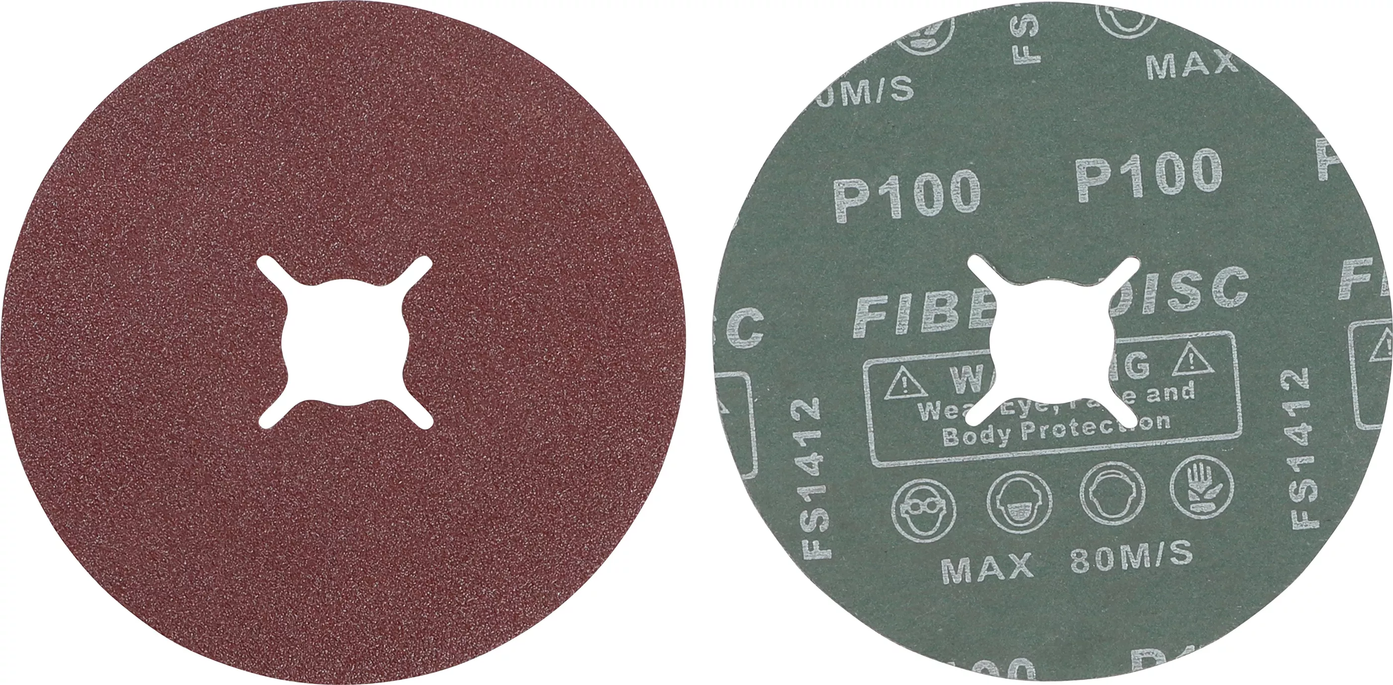 Şlefuire şi polizare - Set discuri de slefuire din fibra | Granulatie 100 | Oxid de aluminiu | 10 piese