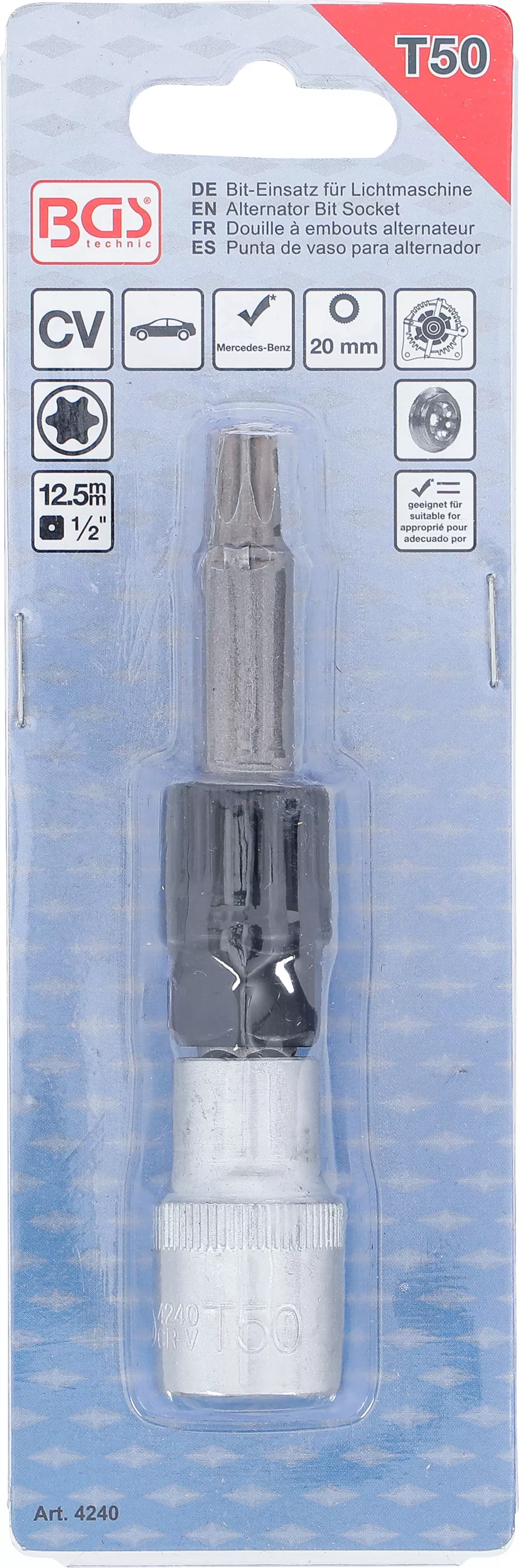 Bit pentru alternator | 12,5 mm (1/2") | Profil T (pentru Torx) T50 [3]