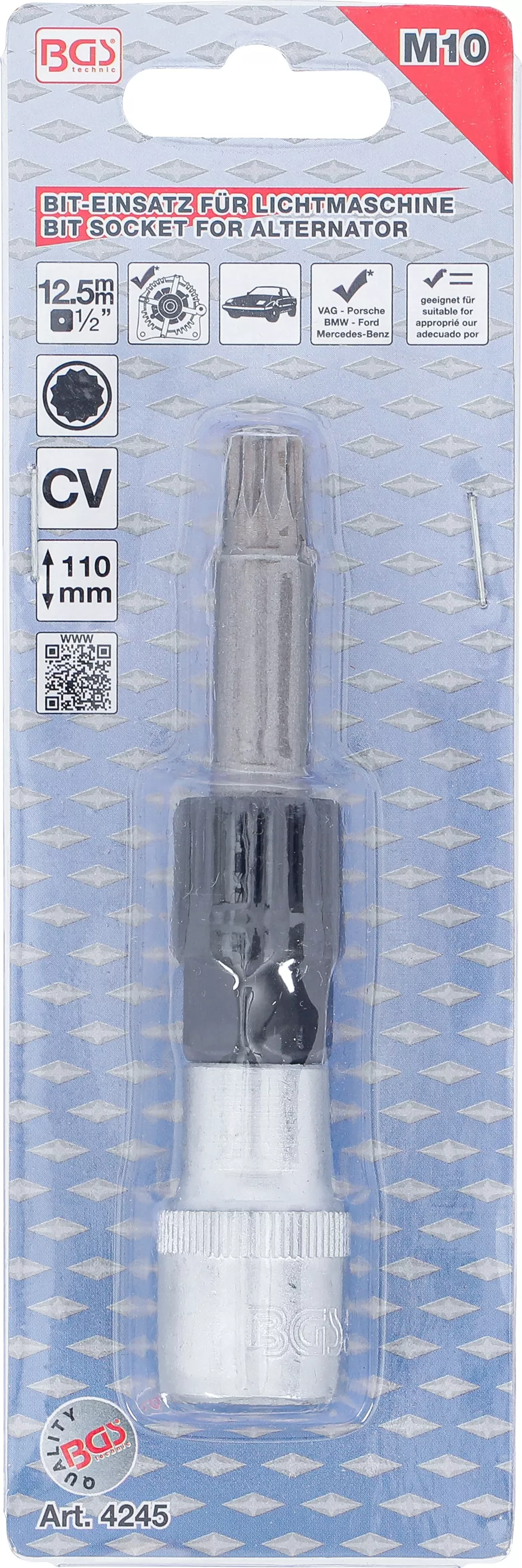 Bit pentru alternator | 12,5 mm (1/2") | Dantura interioara multipla (pentru XZN) M10 [3]