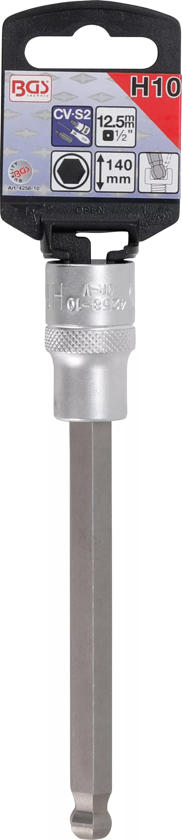 Bit | Lungime 140 mm | 12,5 mm (1/2") | hexagon interior cu cap sferic 10 mm [2]