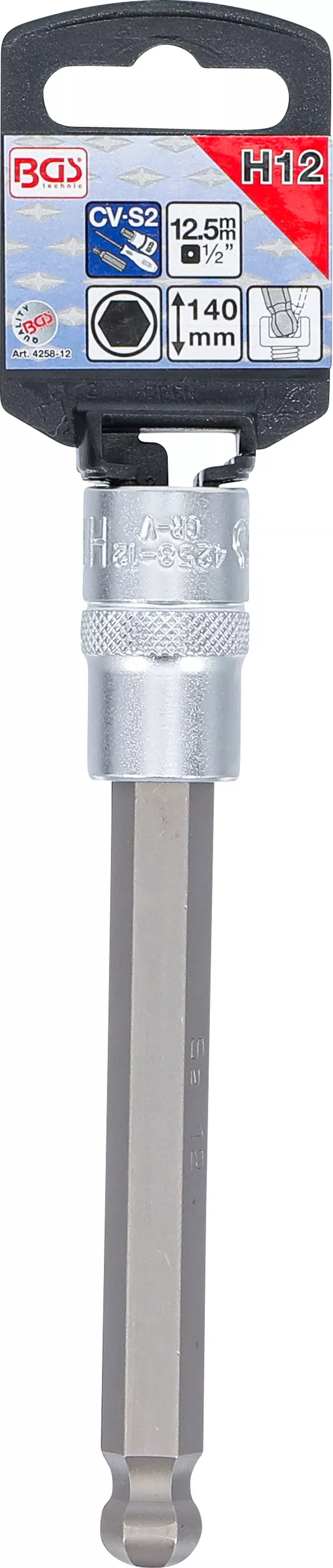Bit | Lungime 140 mm | 12,5 mm (1/2") | hexagon interior cu cap sferic 12 mm [2]