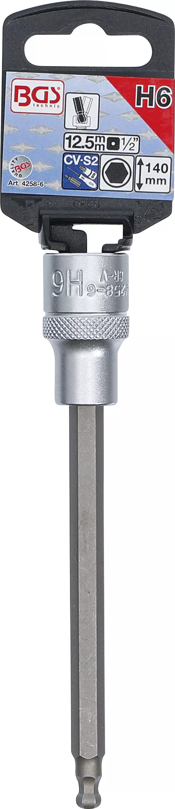 Bit | Lungime 140 mm | 12,5 mm (1/2") | hexagon interior cu cap sferic 6 mm [2]