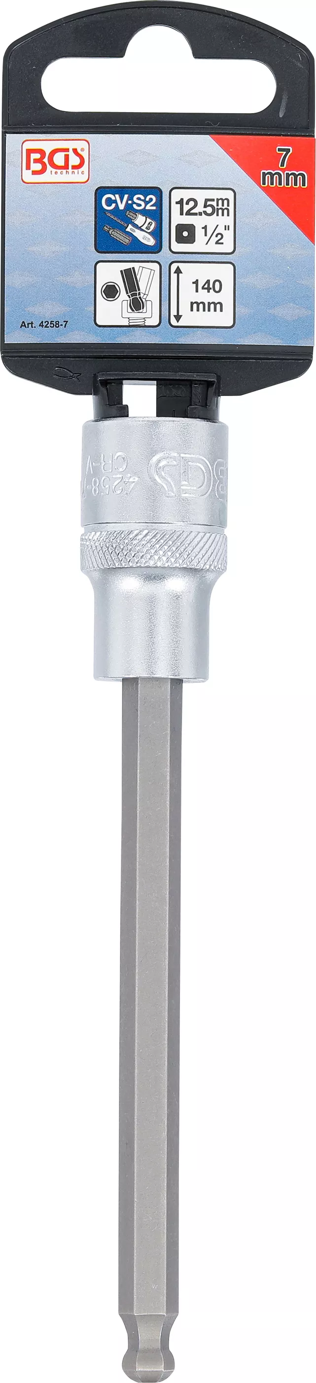 Bit | Lungime 140 mm | 12,5 mm (1/2") | hexagon interior cu cap sferic 7 mm [3]