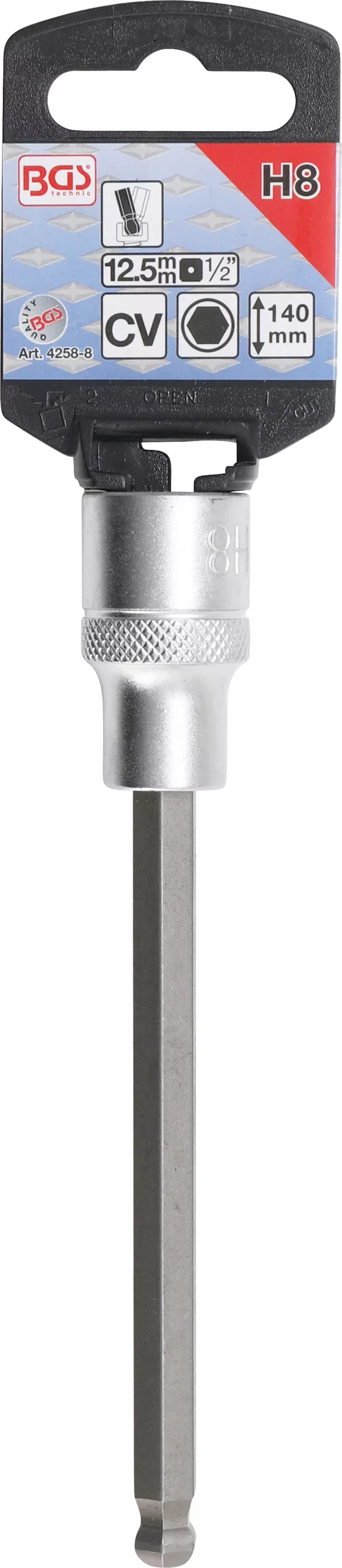 Bit | Lungime 140 mm | 12,5 mm (1/2") | hexagon interior cu cap sferic 8 mm [2]