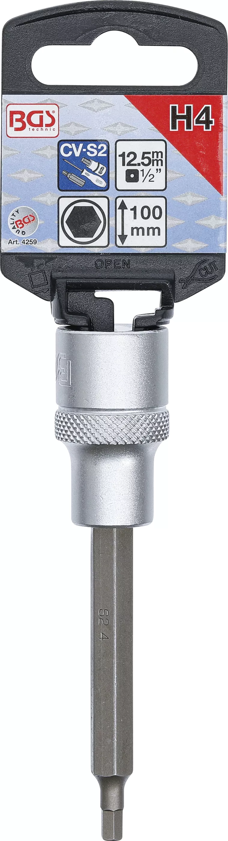 Bit | Lungime 100 mm | 12,5 mm (1/2") | hexagon interior 4 mm [2]