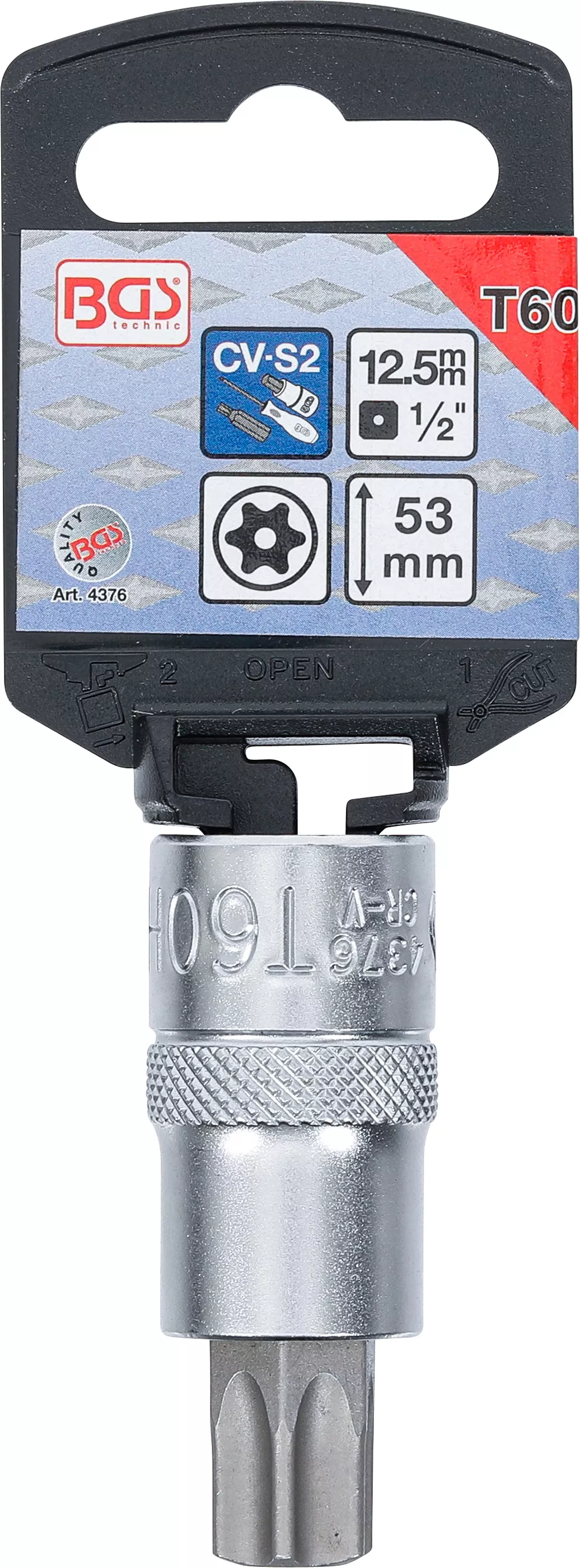 Bit | 12,5 mm (1/2") | Profil T (pentru Torx) cu gaura T60 [2]