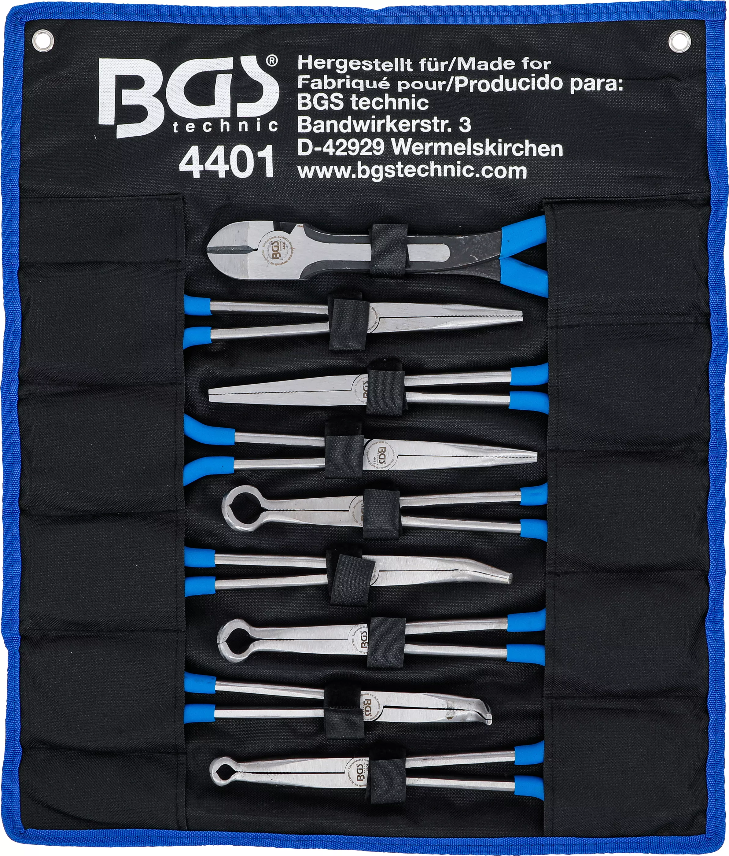 Set clesti pentru fise bujii, cu cioc lung-plat | extra lung | 9 piese [6]